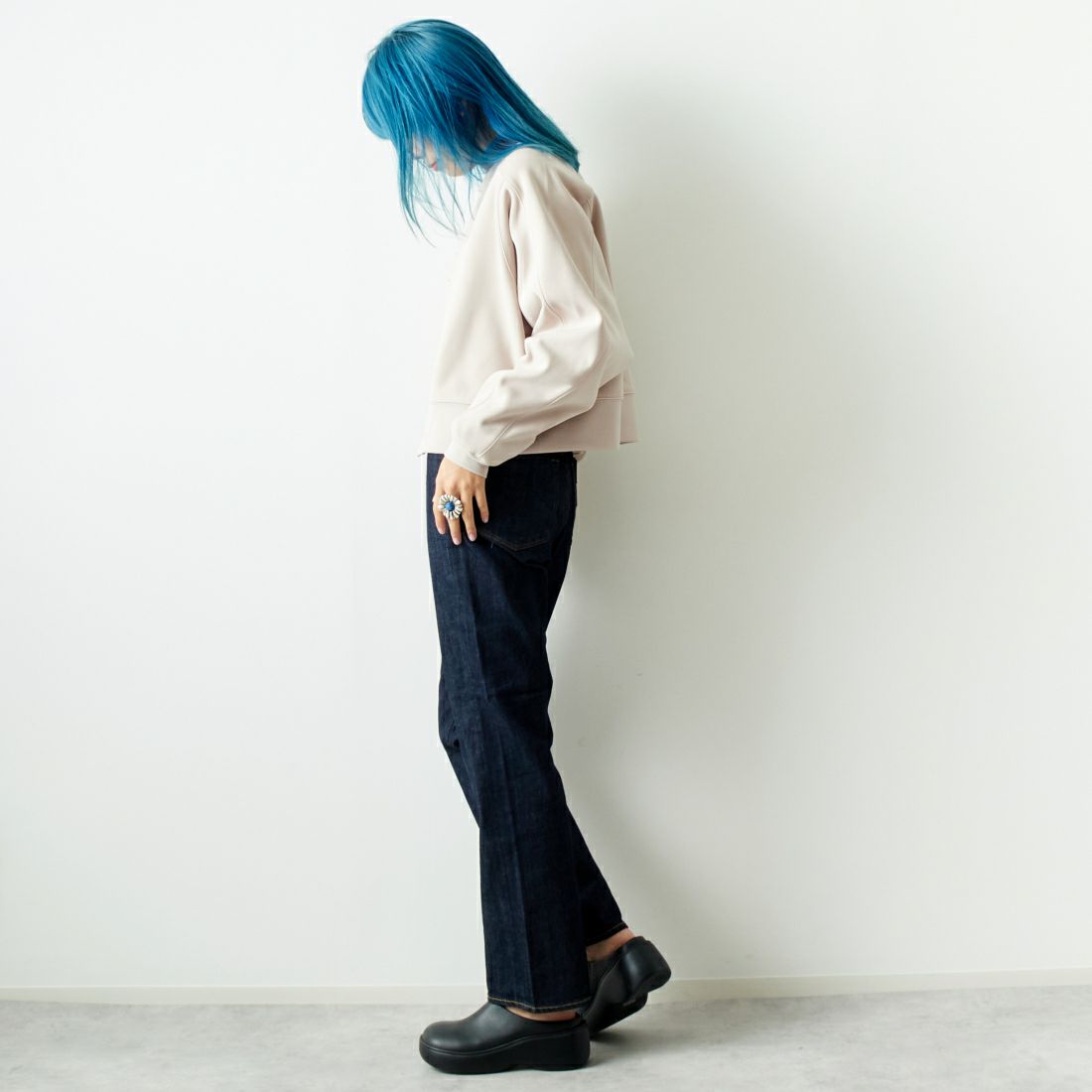 Margaux vintage [マルゴーヴィンテージ] スナップボタンカーディガン [MG-JK-24098-A] NUDE &&モデル身長：167cm 着用サイズ：F&&