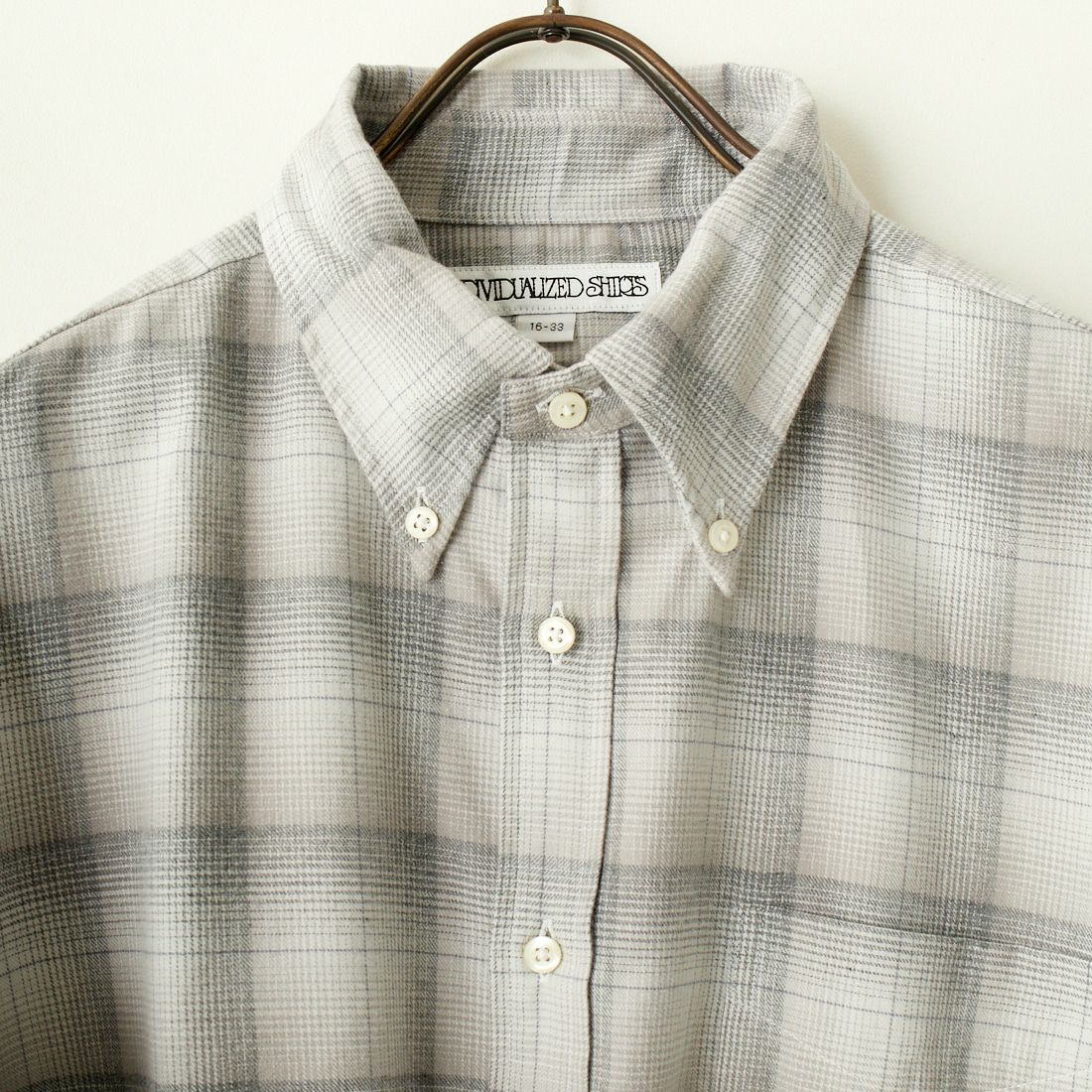 INDIVIDUALIZED SHIRTS [インディビジュアライズド シャツ] 別注 フランネルプレイドシャツ [IS200000001-JF] Q11GFP GRY
