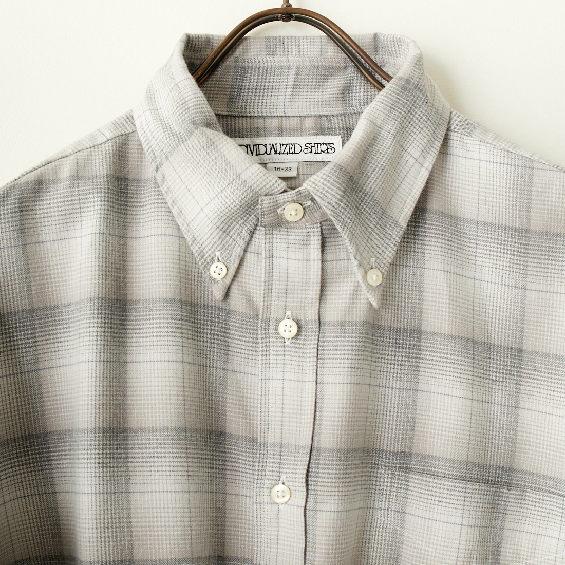 INDIVIDUALIZED SHIRTS [インディビジュアライズド シャツ] 別注 フランネルプレイドシャツ [IS200000001-JF] Q11GFP GRY