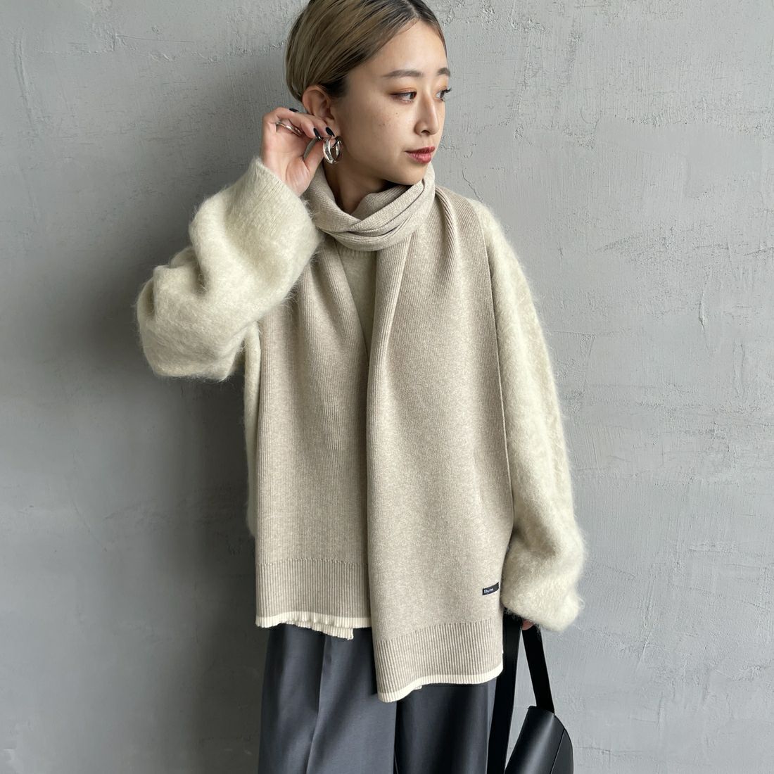 By/m [バイエム] バイカラーマフラー [24131028] 22 BEIGE