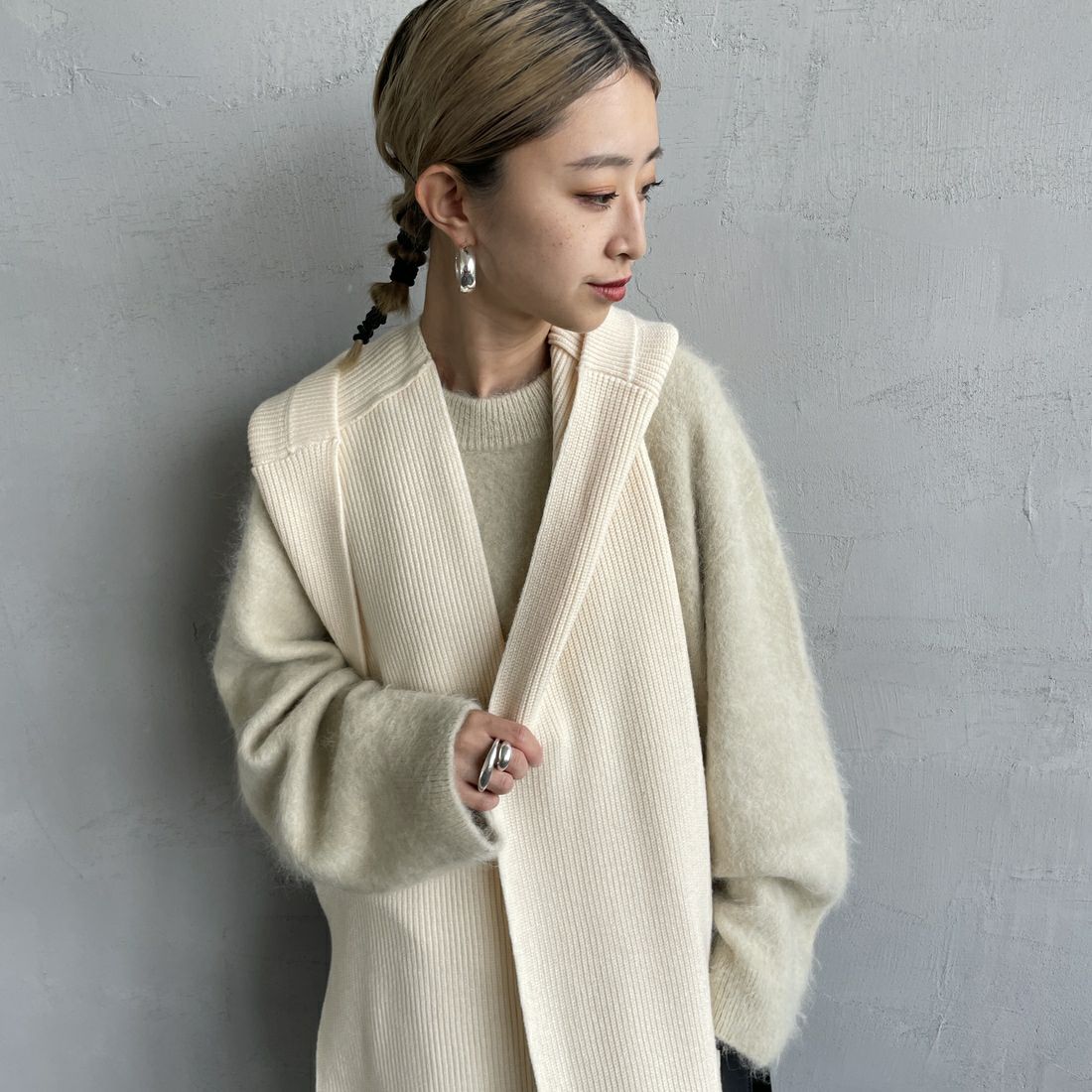 By/m [バイエム] バイカラーマフラー [24131028] 22 BEIGE