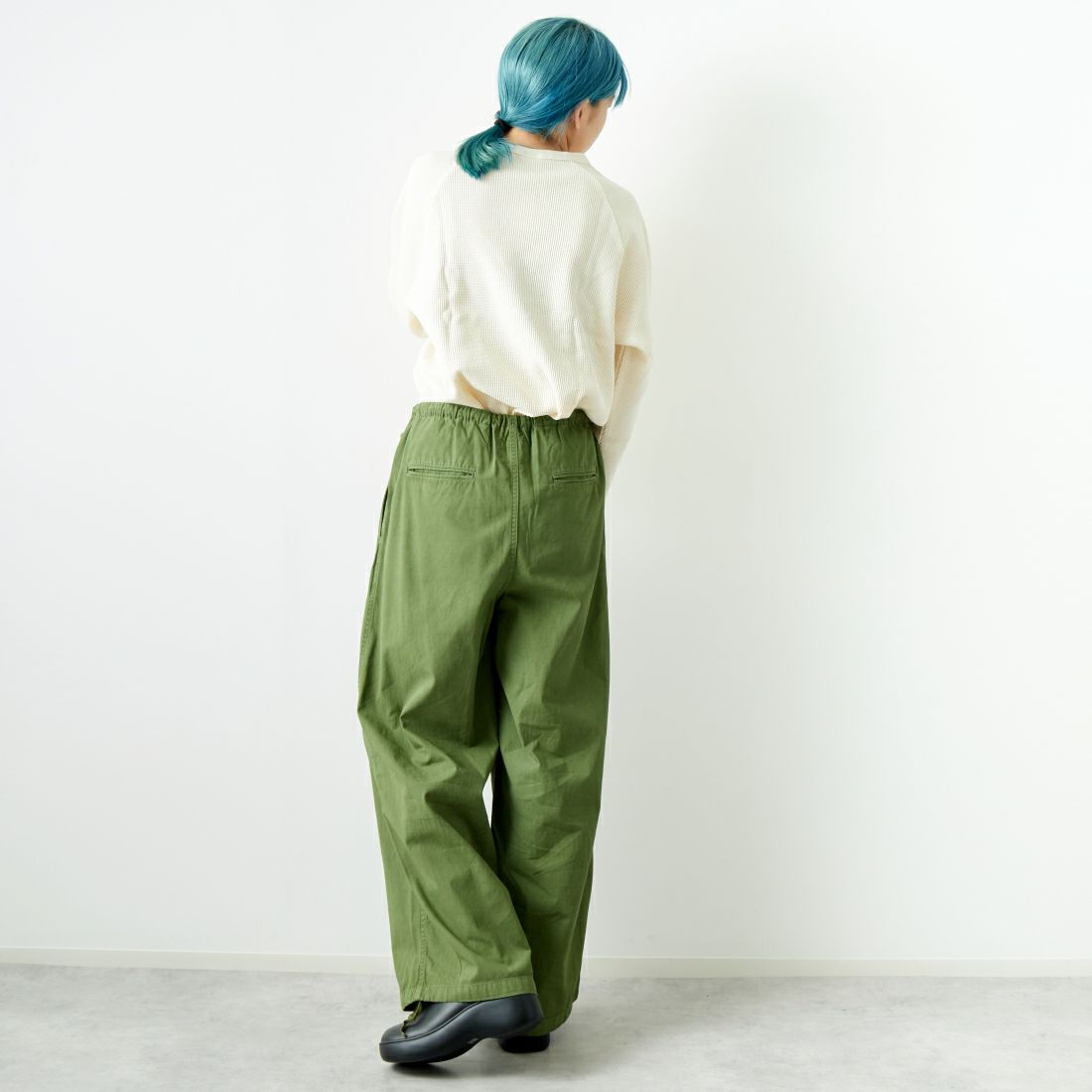 FRUIT OF THE LOOM × GOOD FOR [フルーツ オブ ザ ルーム × グッド フォー] サーマルラグランTシャツ [GF-1501] 02 OFF &&モデル身長：167cm 着用サイズ：M&&