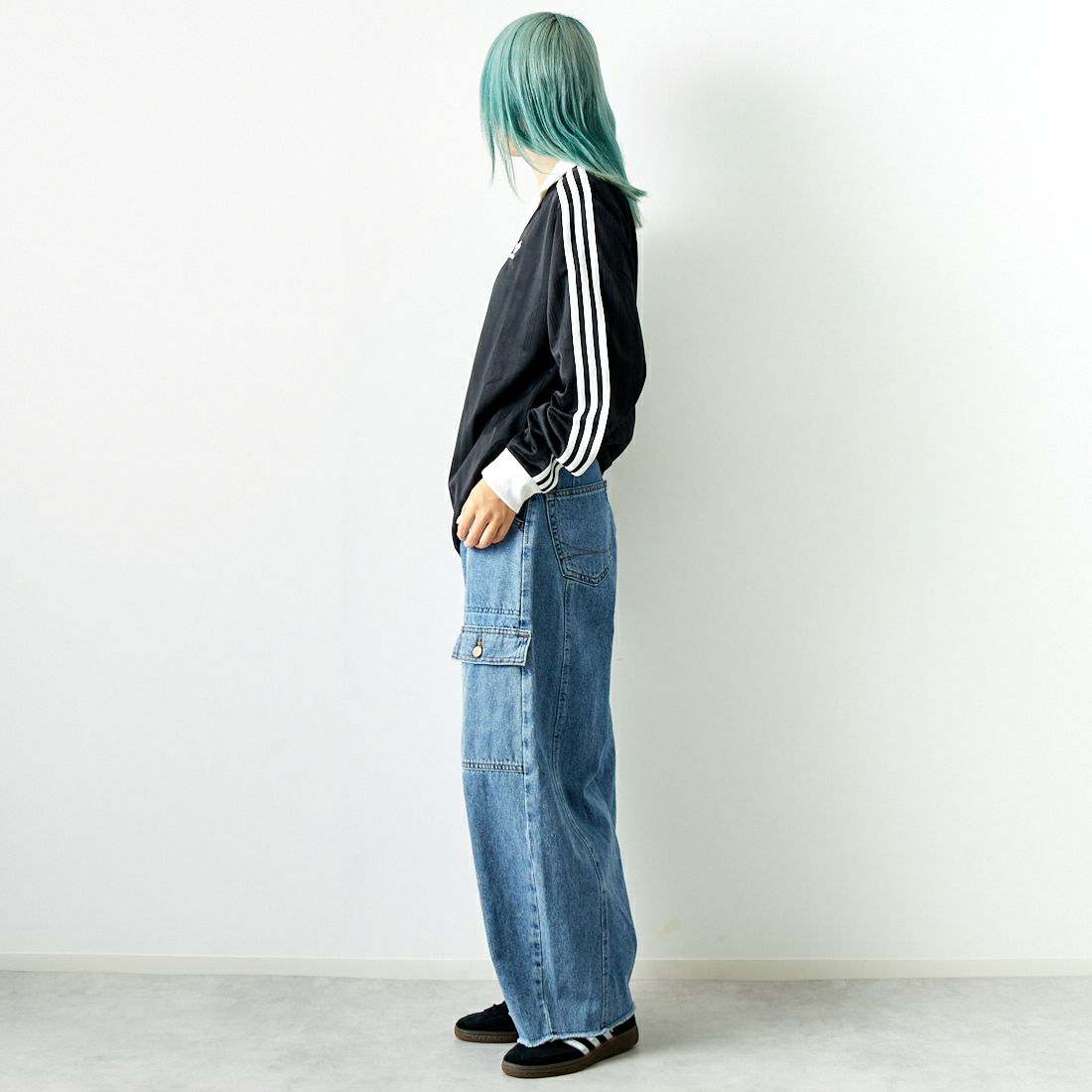 adidas アディカラー ピケ　サッカー長袖シャツ ロンT ブルー XL adidas tシャツ アディカラー ピケ サッカー長袖Tシャツ / ロンT