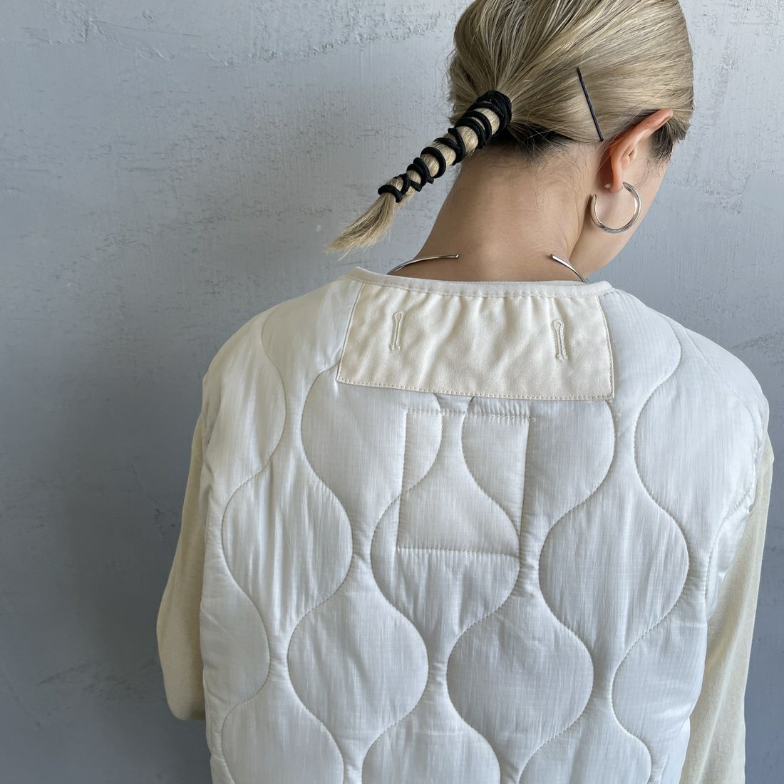 MILITARY [ミリタリー] 別注 フロントリボンキルティングベスト [T-247890000-JF] IVORY