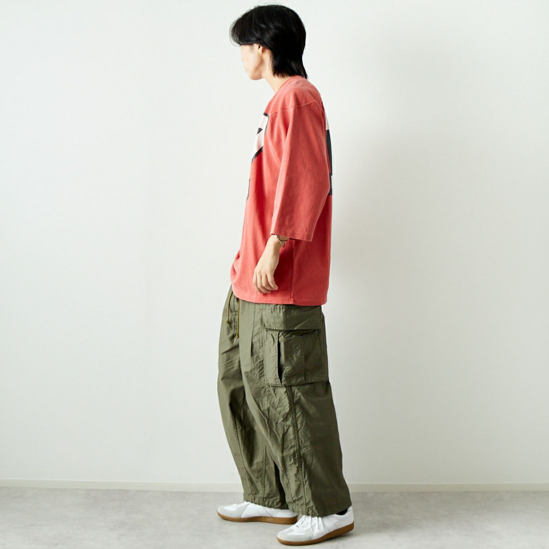 JACKSON MATISSE [ジャクソンマティス] 17 フットボールTシャツ [JM24AW002] RED &&モデル身長：179cm 着用サイズ：L&&