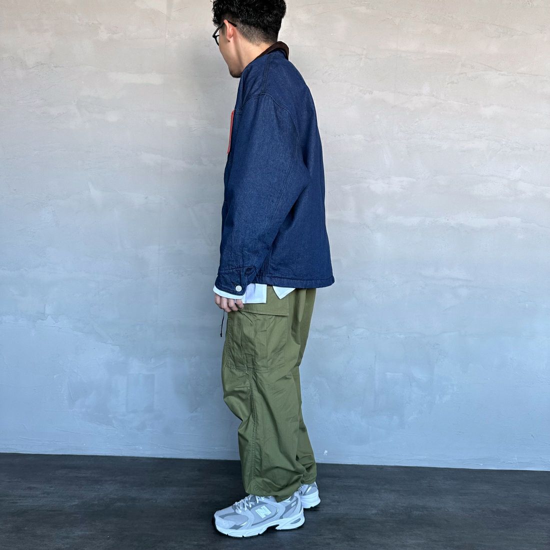 Jeans Factory Clothes [ジーンズファクトリークローズ] STANDARD ショートカバーオール [JFC-244-065] ONE WASH &&モデル身長：168cm 着用サイズ：L&&