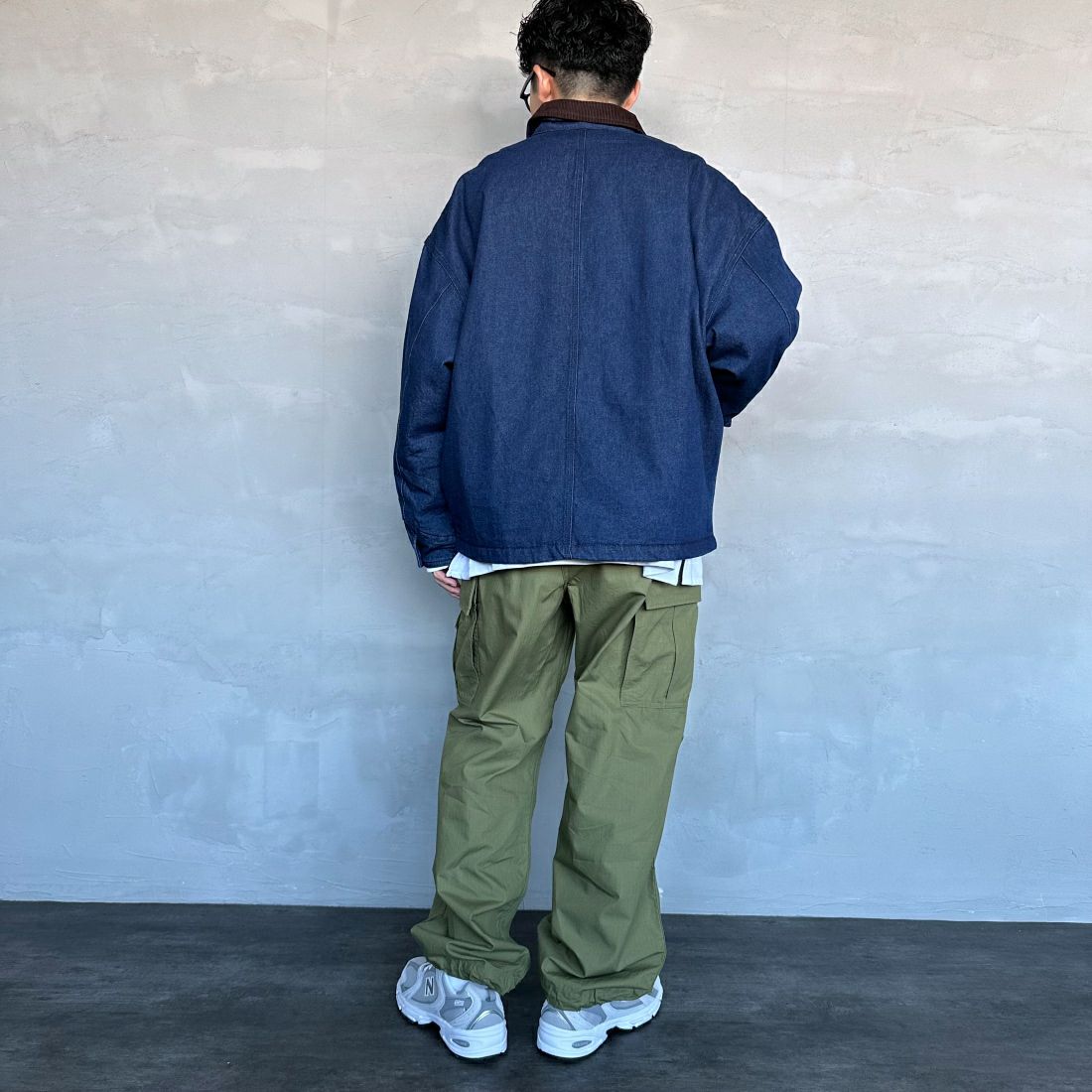 Jeans Factory Clothes [ジーンズファクトリークローズ] STANDARD ショートカバーオール [JFC-244-065] ONE WASH &&モデル身長：168cm 着用サイズ：L&&