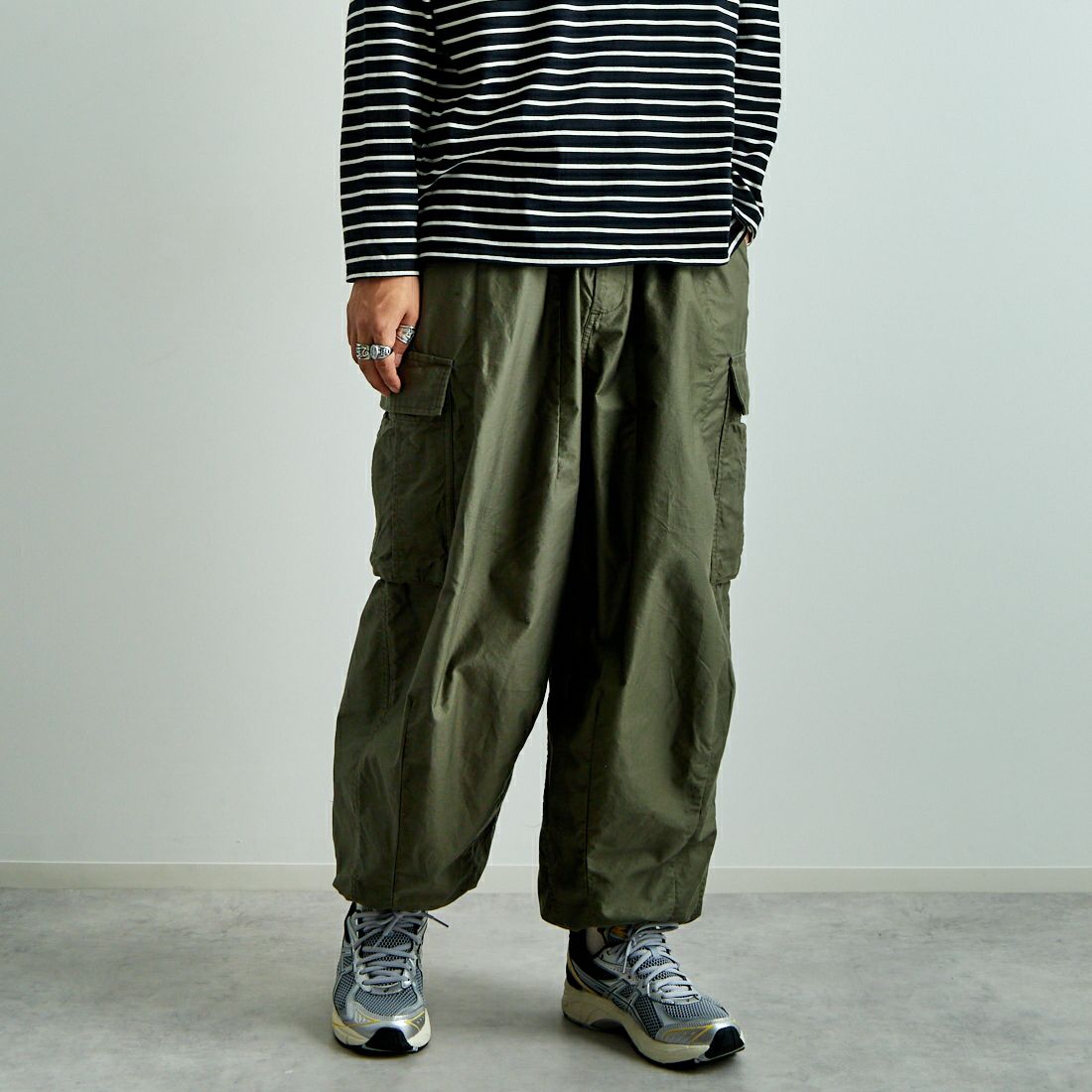 Needles [ニードルズ] BDU ヒザデルパンツ [PU248] A OLIVE&&モデル身長：179cm 着用サイズ：S&&
