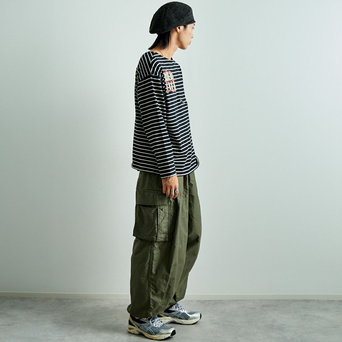Needles [ニードルズ] BDU ヒザデルパンツ [PU248] A OLIVE&&モデル身長：179cm 着用サイズ：S&&