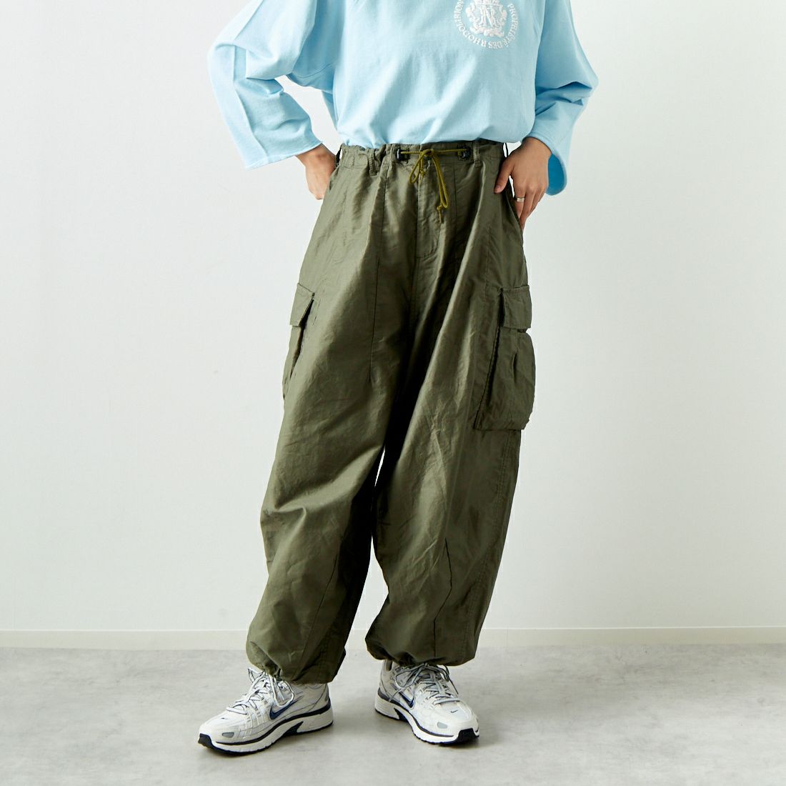 Needles [ニードルズ] BDU ヒザデルパンツ [PU248] A OLIVE &&モデル身長：160cm 着用サイズ：1&&
