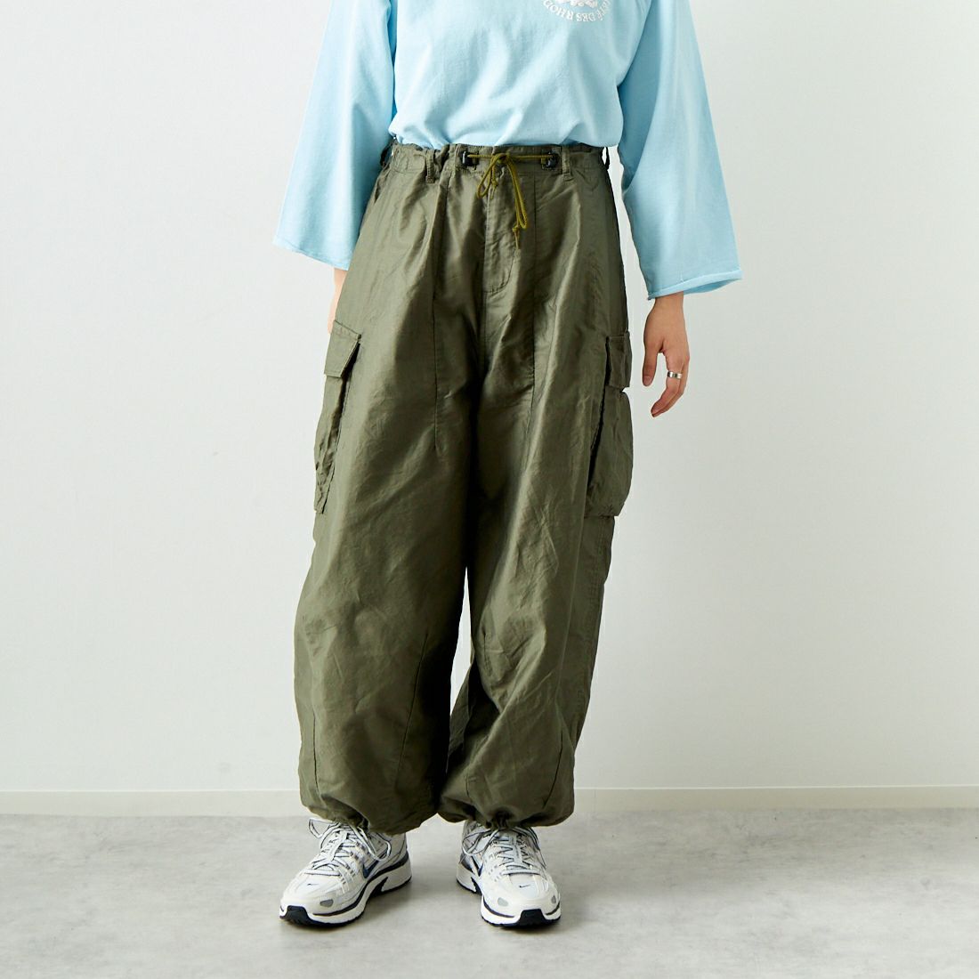 Needles [ニードルズ] BDU ヒザデルパンツ [PU248] A OLIVE &&モデル身長：160cm 着用サイズ：1&&