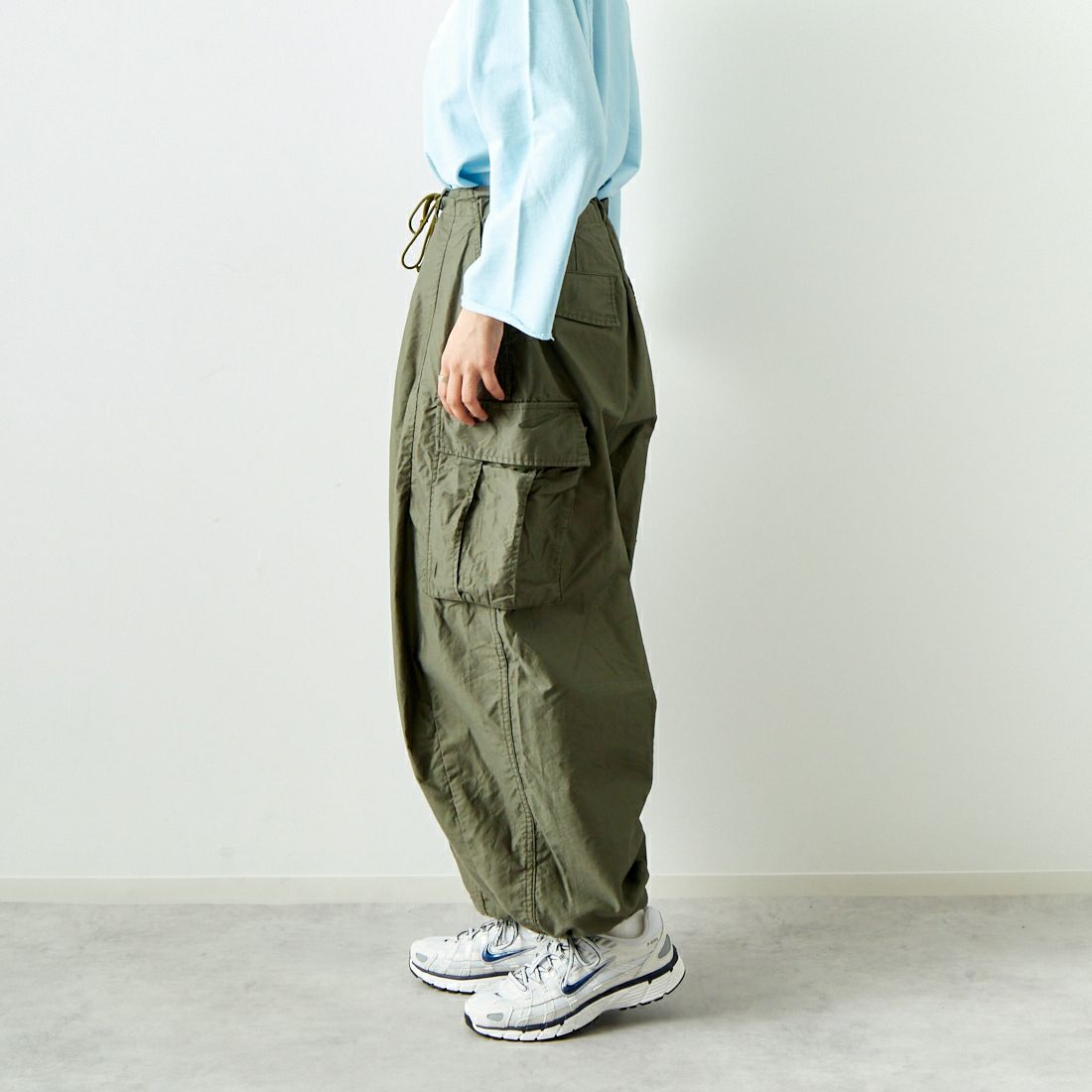 Needles [ニードルズ] BDU ヒザデルパンツ [PU248] A OLIVE &&モデル身長：160cm 着用サイズ：1&&