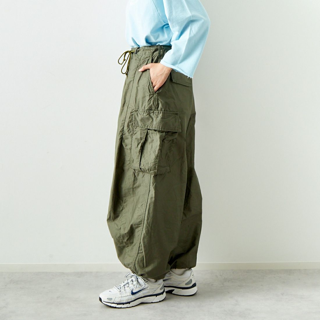 Needles [ニードルズ] BDU ヒザデルパンツ [PU248] A OLIVE &&モデル身長：160cm 着用サイズ：1&&