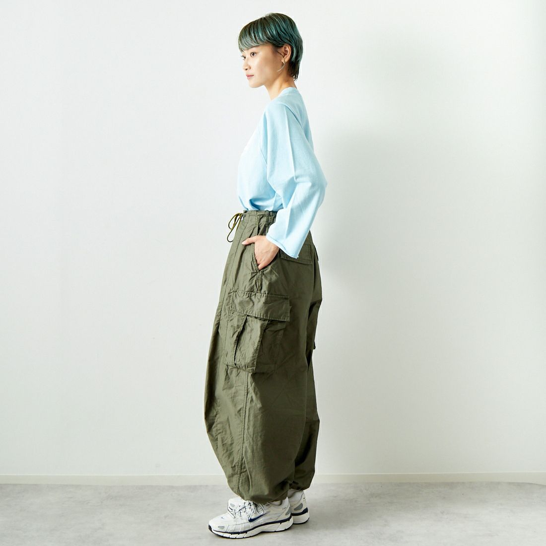 Needles [ニードルズ] BDU ヒザデルパンツ [PU248] A OLIVE &&モデル身長：160cm 着用サイズ：1&&