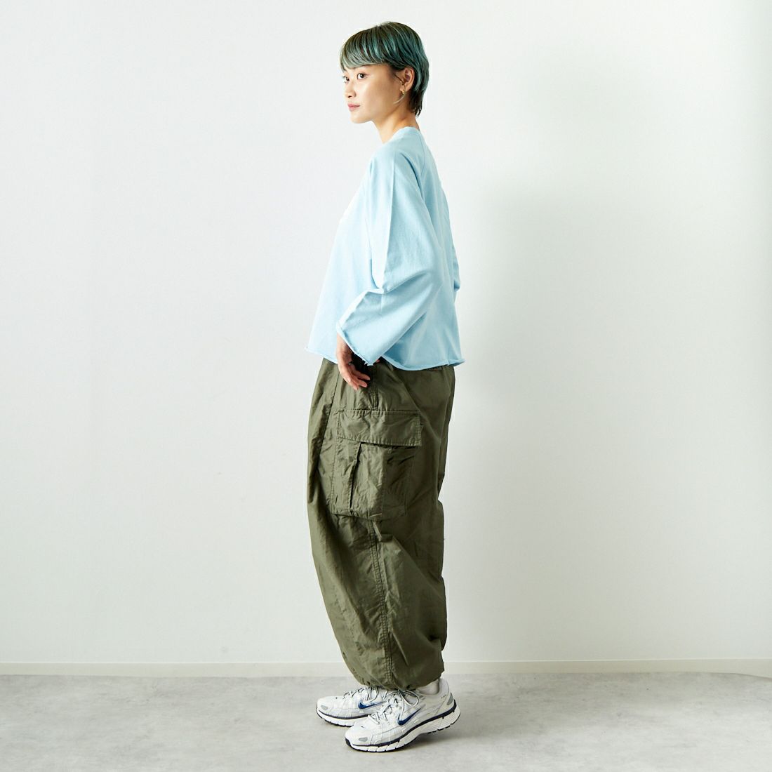 Needles [ニードルズ] BDU ヒザデルパンツ [PU248] A OLIVE &&モデル身長：160cm 着用サイズ：1&&