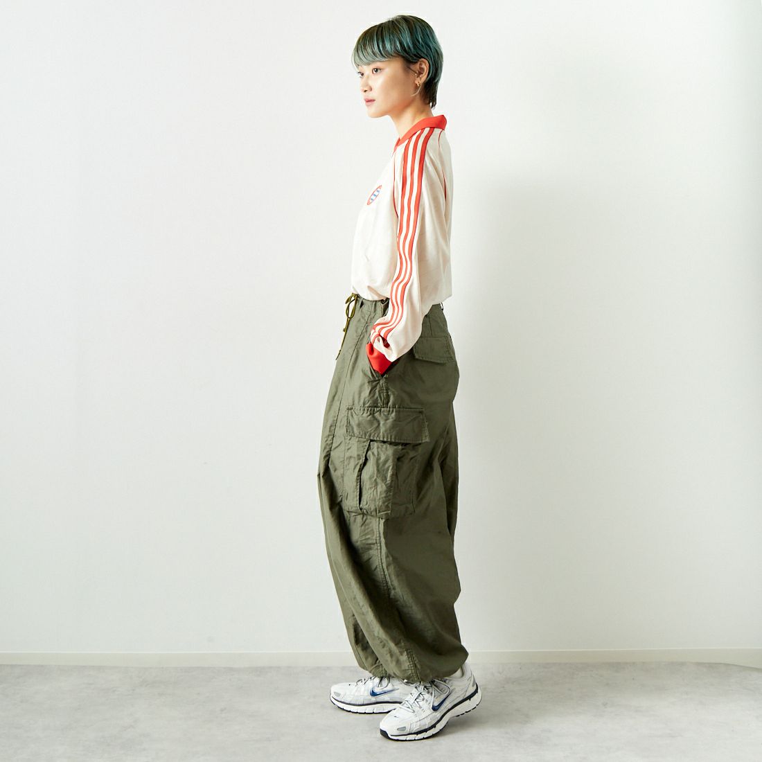 Needles [ニードルズ] BDU ヒザデルパンツ [PU248] A OLIVE &&モデル身長：160cm 着用サイズ：1&&