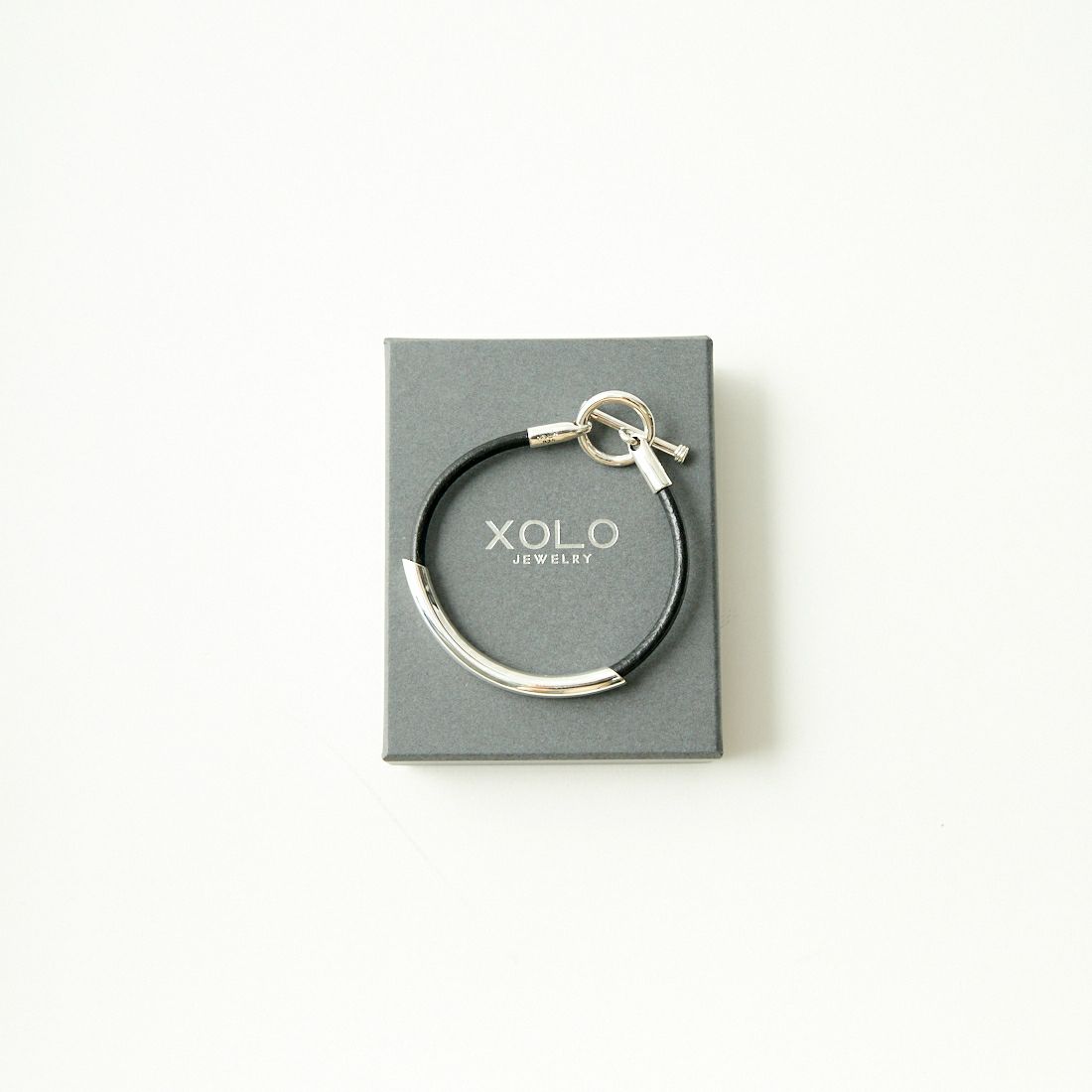 XOLO JEWELRY [ショロジュエリー] ラウンドレザーブレスレット [XOLB004L-BLK] SILVER