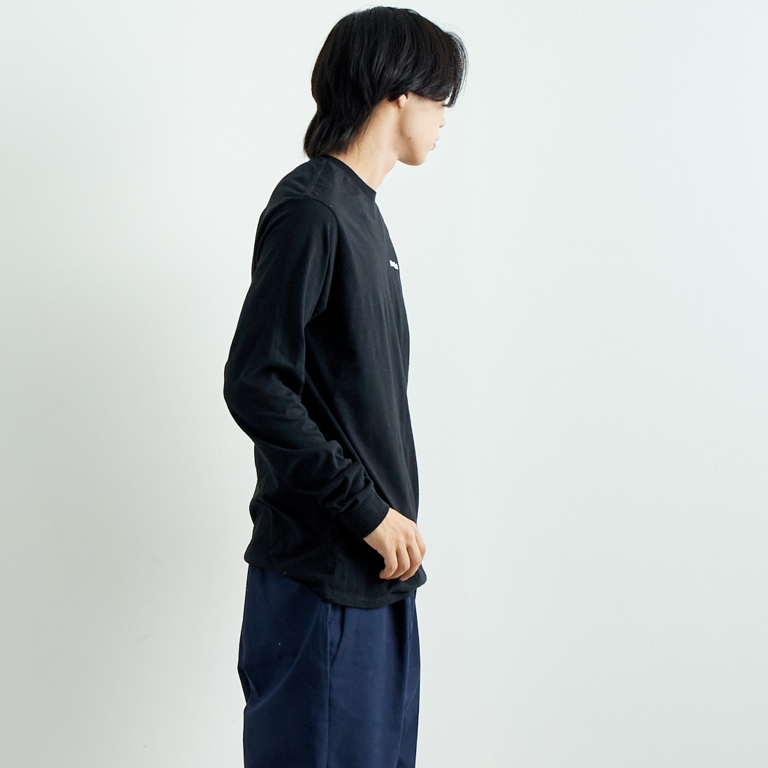 patagonia [パタゴニア] メンズ ロングスリーブ P-6ロゴ レスポンシビリティーTシャツ [38518] BLK &&モデル身長：182cm 着用サイズ：L&&