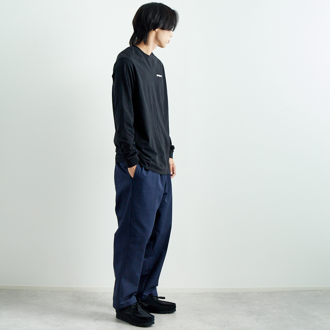 patagonia [パタゴニア] メンズ ロングスリーブ P-6ロゴ レスポンシビリティーTシャツ [38518] BLK &&モデル身長：179cm 着用サイズ：M&&