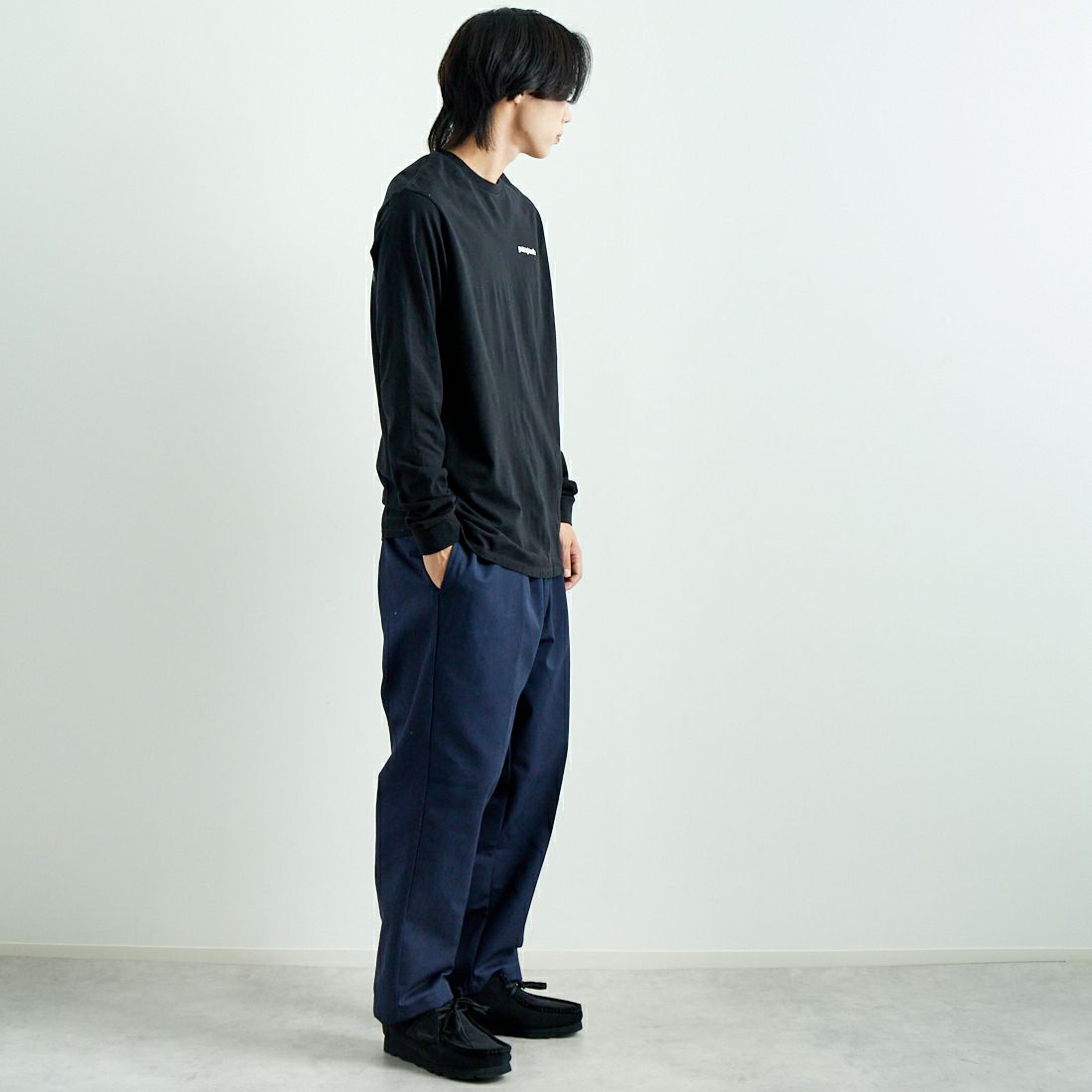 patagonia [パタゴニア] メンズ ロングスリーブ P-6ロゴ レスポンシビリティー [38518] BLK &&モデル身長：179cm 着用サイズ：M&&