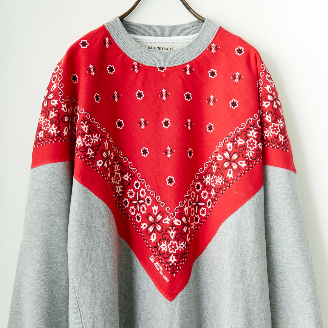 ILL ONE EIGHTY [イル ワンエイティ] ヴィンテージ バンダナスウェット [ILL241-11K] H.GRAY