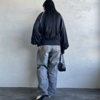 Americana × JEANS FACTORY [アメリカーナ × ジーンズファクトリー] 別注 ボリュームスリーブ ワンポイントロゴ刺繍ラグラン スウェット [ASO-746-1-JF]｜ジーンズファクトリー公式通販サイト - JEANS FACTORY Online Shop