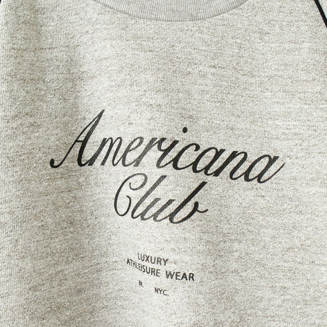 Americana × JEANS FACTORY [アメリカーナ × ジーンズファクトリー] 別注 ボリュームスリーブ ロゴプリントラグランスウェット [ASO-746-2-JF] ﾓｸｸﾞﾚｰ