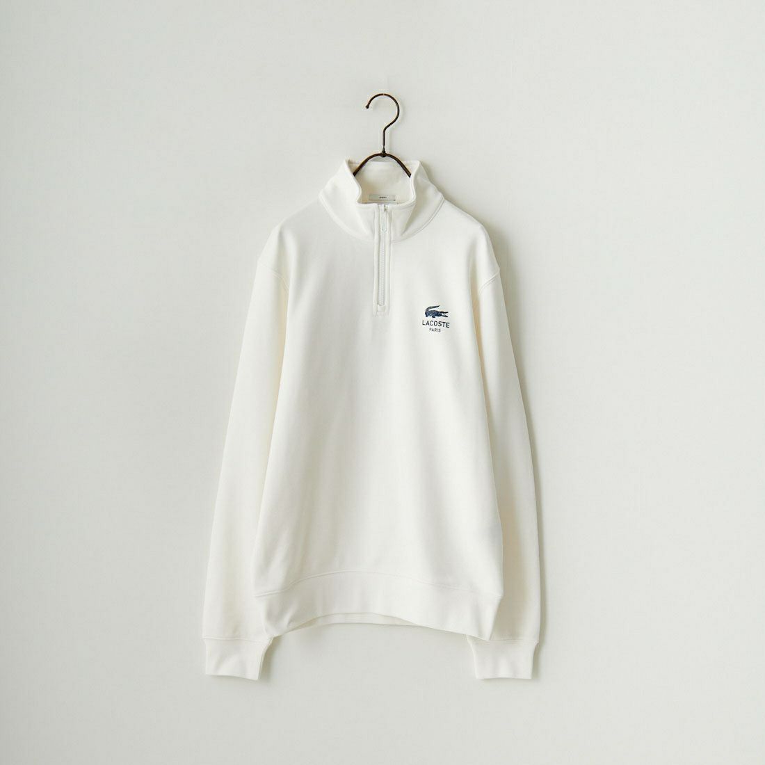 LACOSTE [ラコステ] ワンポイントプリントハーフジップスウェット [SH2735] 70V FLOUR