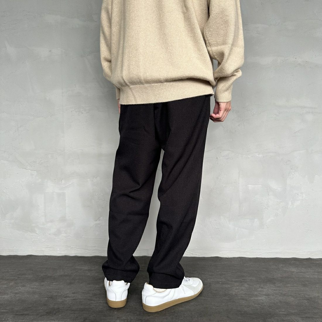 GRAMiCCi [グラミチ] 別注 ウールライク エブリデイパンツ [GUP4-F1024-JF] BLACK &&モデル身長：168cm 着用サイズ：M&&