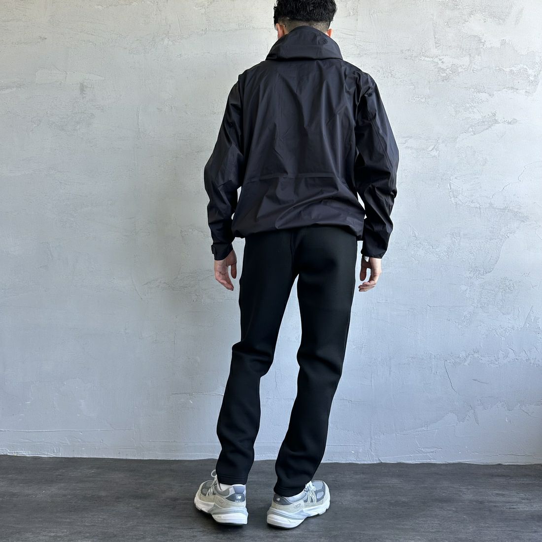 GRAMiCCi [グラミチ] 別注 テックニットスリムパンツ [GUP4-F1023-JF] BLACK &&モデル身長：168cm 着用サイズ：M&&