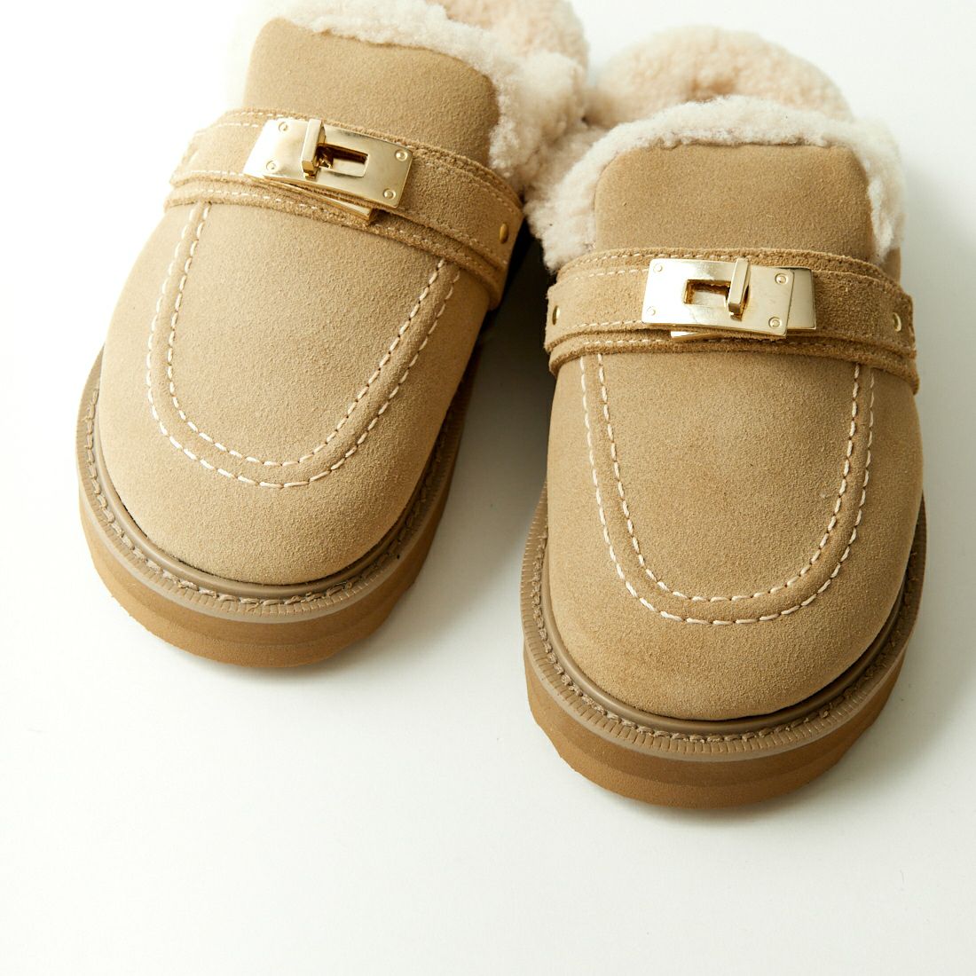 Caminando [カミナンド] ファー付きミュール [24112W] BEIGE