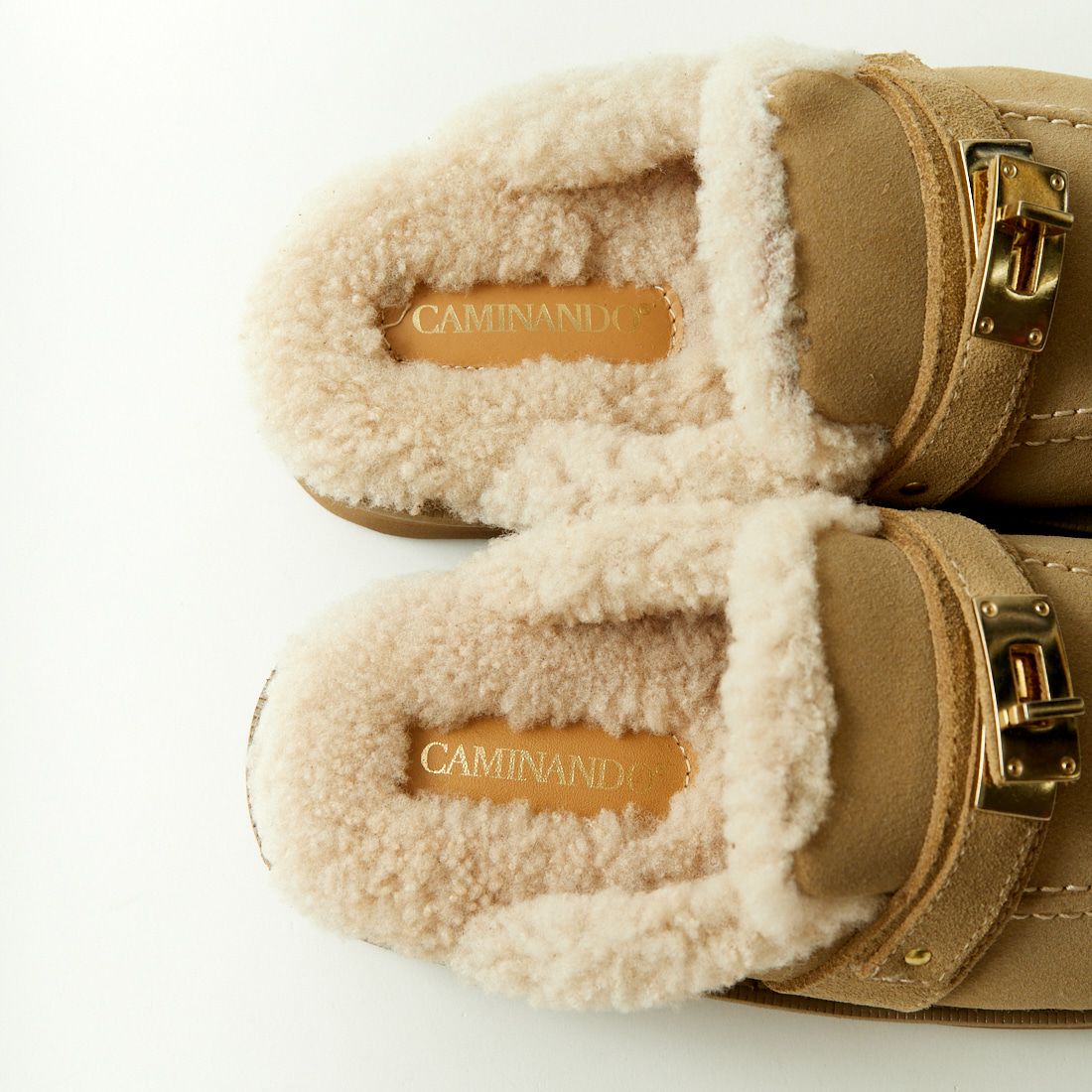 Caminando [カミナンド] ファー付きミュール [24112W] BEIGE