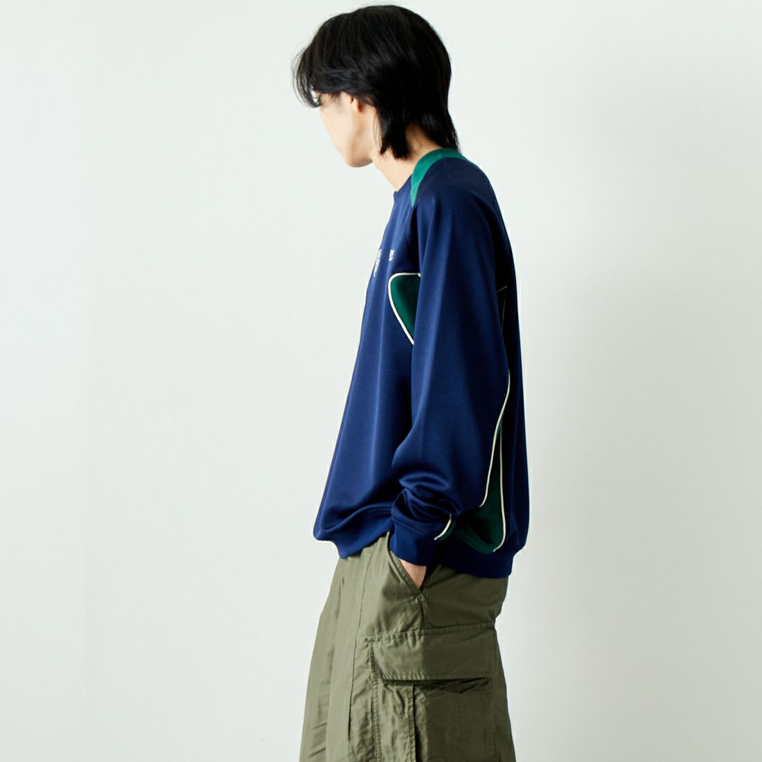 SEDAN ALL-PURPOSE [セダン オールパーパス] チームトレーニングトップ [SD24F-CT05] HOME NAVY &&モデル身長：179cm 着用サイズ：L&&