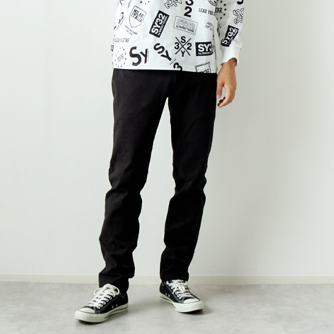 MARK & LONA [マークアンドロナ] エッセンス 4WAYストレッチパンツ [MLM-4C-AT07] BLACK &&モデル身長：179cm 着用サイズ：48&&