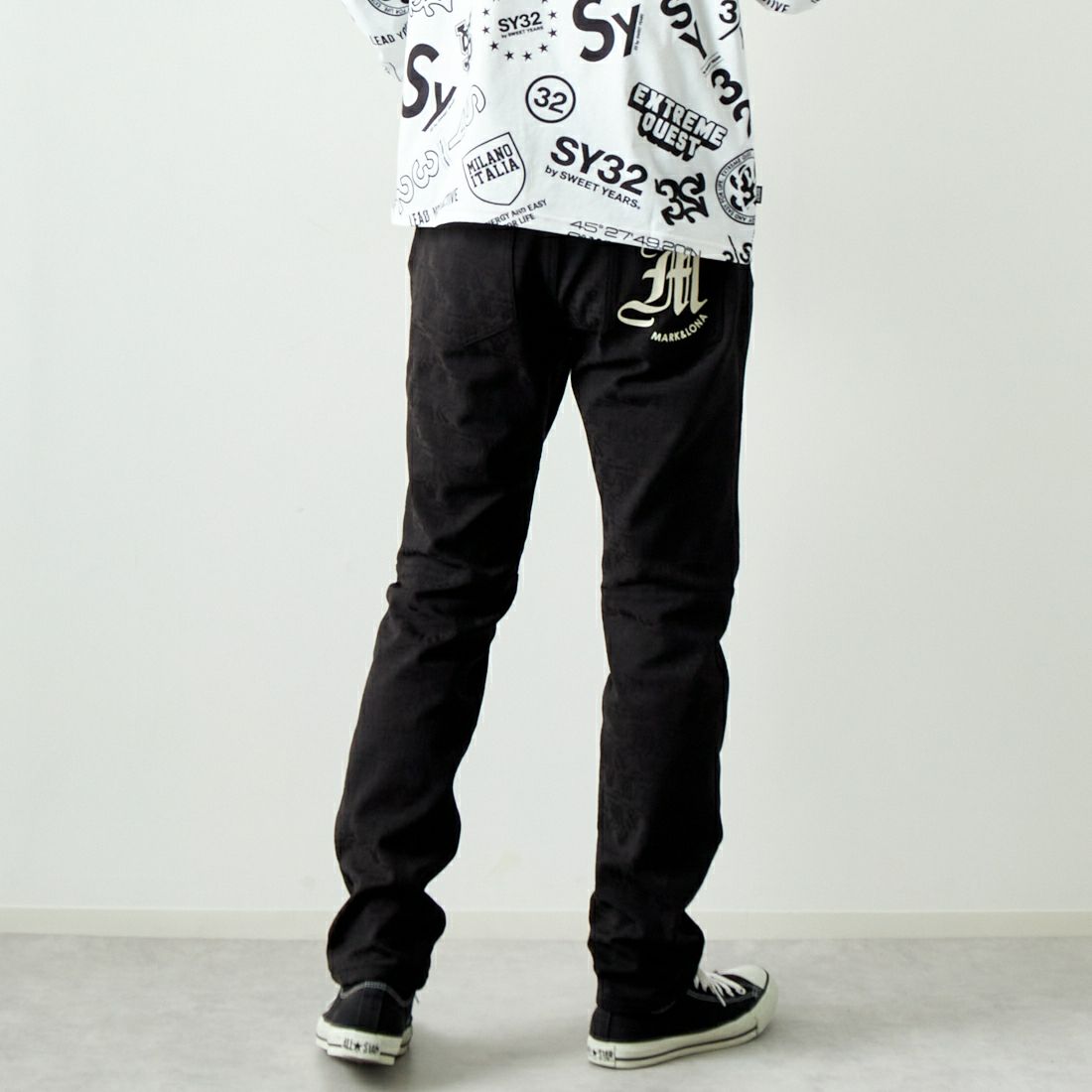 MARK & LONA [マークアンドロナ] エッセンス 4WAYストレッチパンツ [MLM-4C-AT07] BLACK &&モデル身長：179cm 着用サイズ：48&&