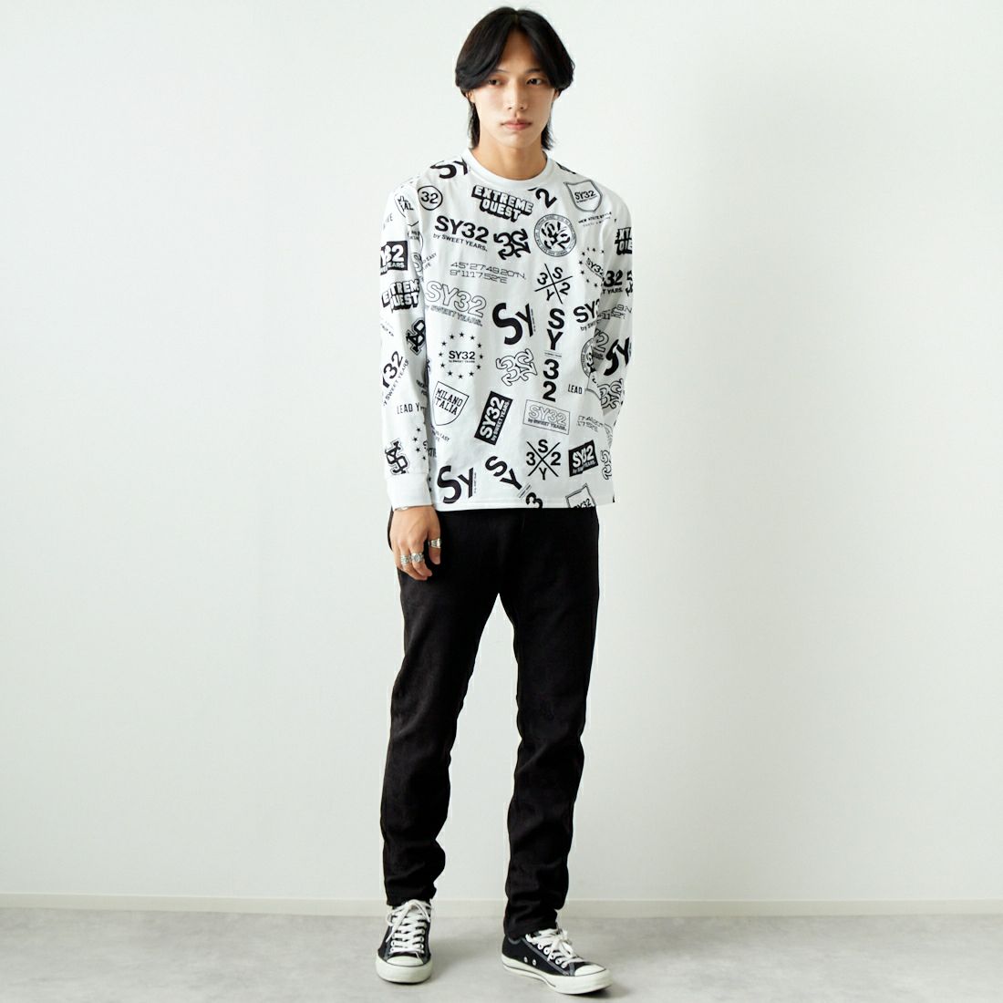 MARK & LONA [マークアンドロナ] エッセンス 4WAYストレッチパンツ [MLM-4C-AT07] BLACK &&モデル身長：179cm 着用サイズ：48&&