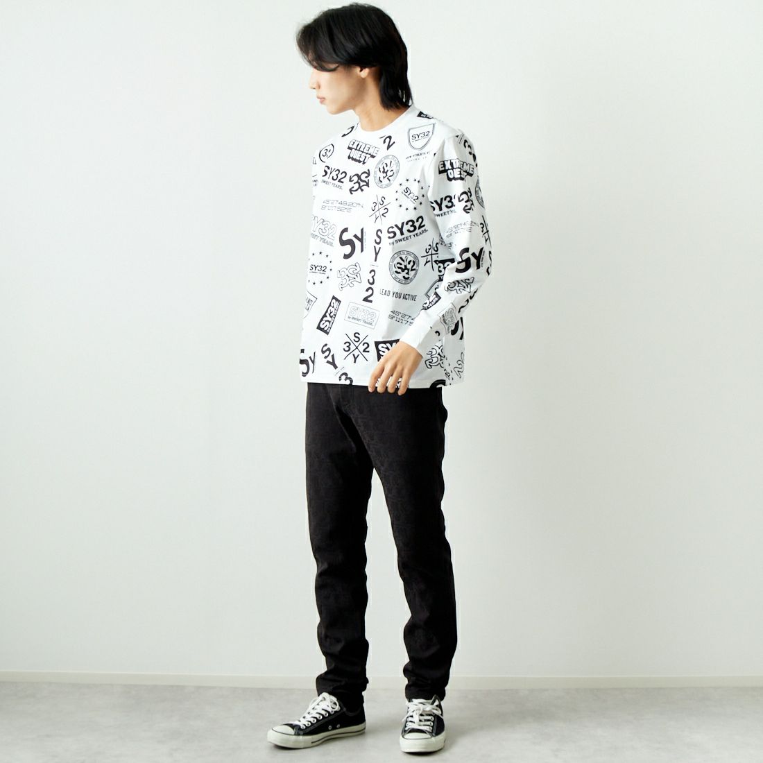 MARK & LONA [マークアンドロナ] エッセンス 4WAYストレッチパンツ [MLM-4C-AT07] BLACK &&モデル身長：179cm 着用サイズ：48&&