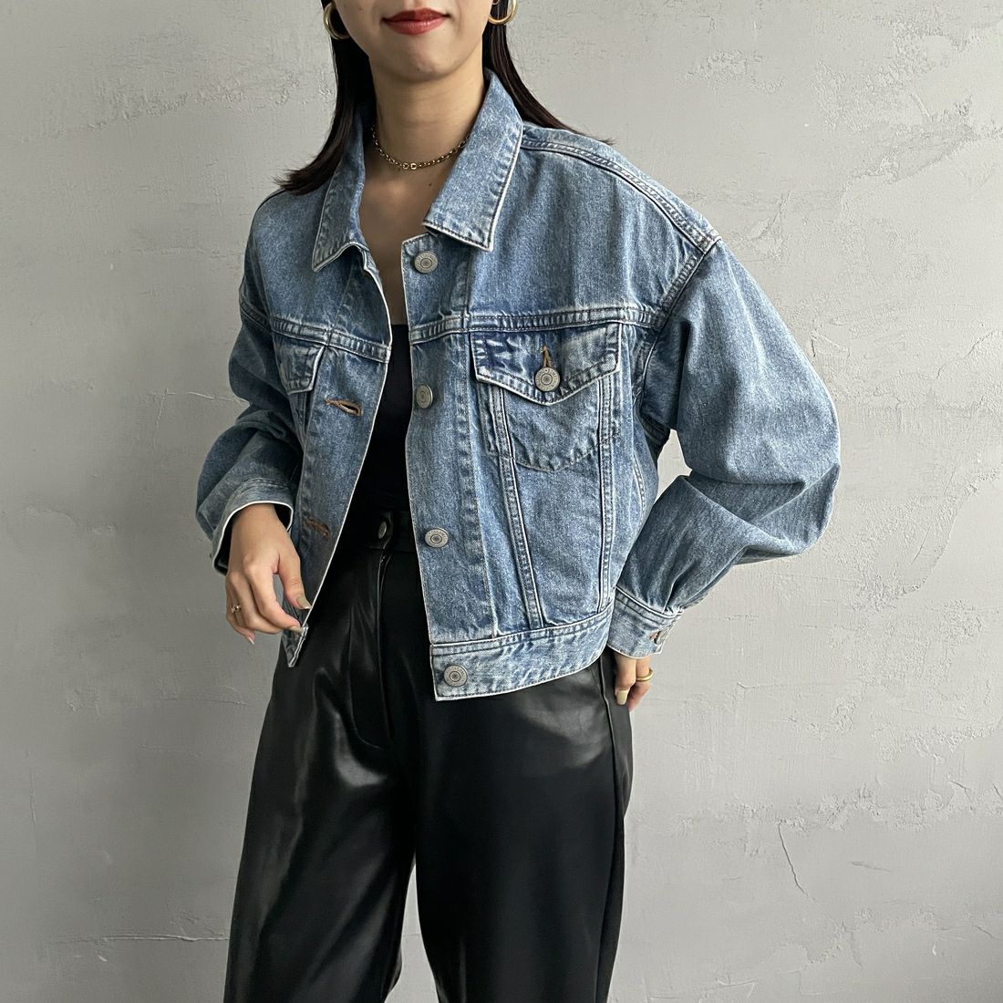 98 L.BLUE&&モデル身長：163cm 着用サイズ：F&&