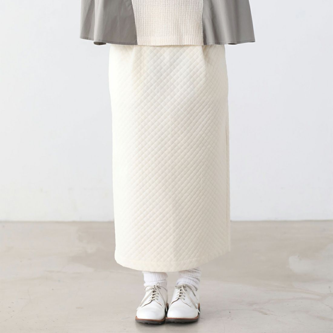 Kelen [ケレン] キルティングタックスカート [LKL24FSK2032] ECRU