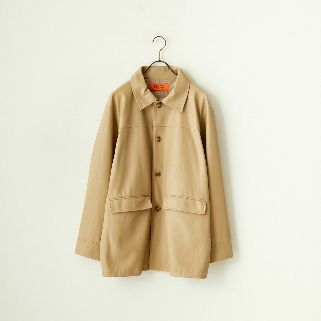 UNIVERSAL OVERALL [ユニバーサルオーバーオール] 別注 オーバーサイズ レザージャケット [U2432450IN-JF] GREIGE
