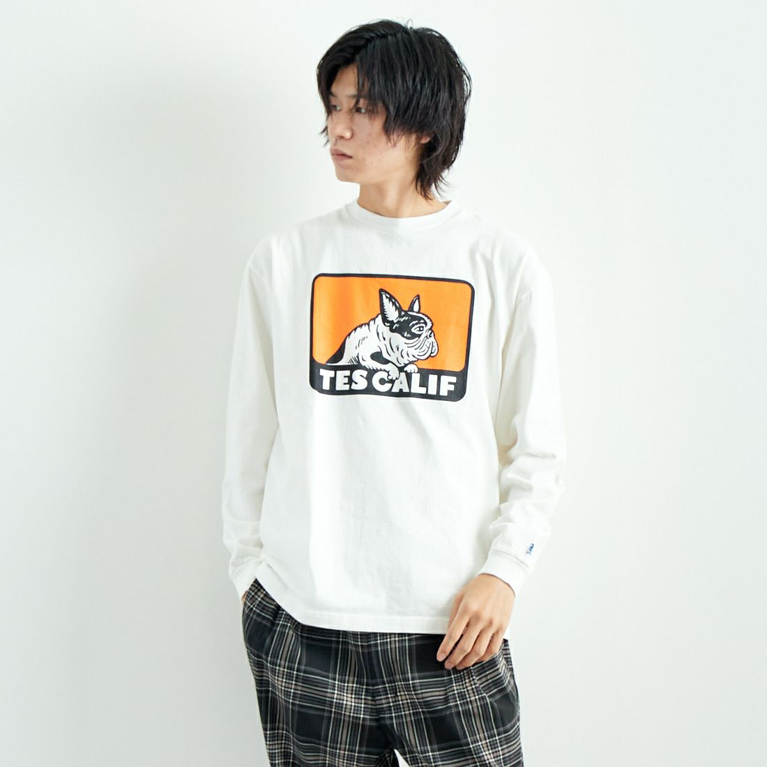 07 WHITE&&モデル身長：182cm 着用サイズ：L&&