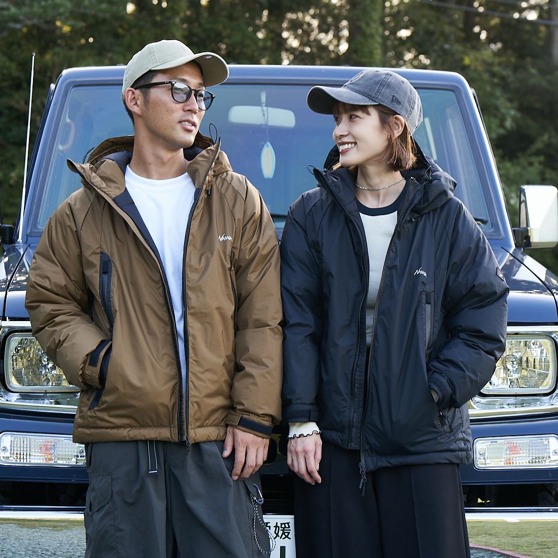 JEANSFACTORY × NANGA [ジーンズファクトリー × ナンガ] 別注 オーロラテックスダウンジャケット [JMP-244-022] COYOTE &&モデル身長：176cm 着用サイズ：L&&