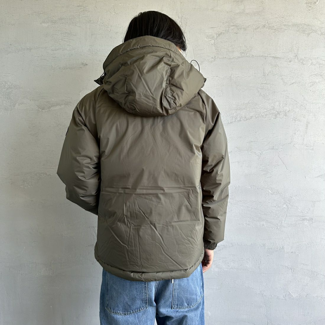 JEANSFACTORY × NANGA [ジーンズファクトリー × ナンガ] 別注 オーロラテックスダウンジャケット [JMP-244-022] KHAKI &&モデル身長：179cm 着用サイズ：L&&