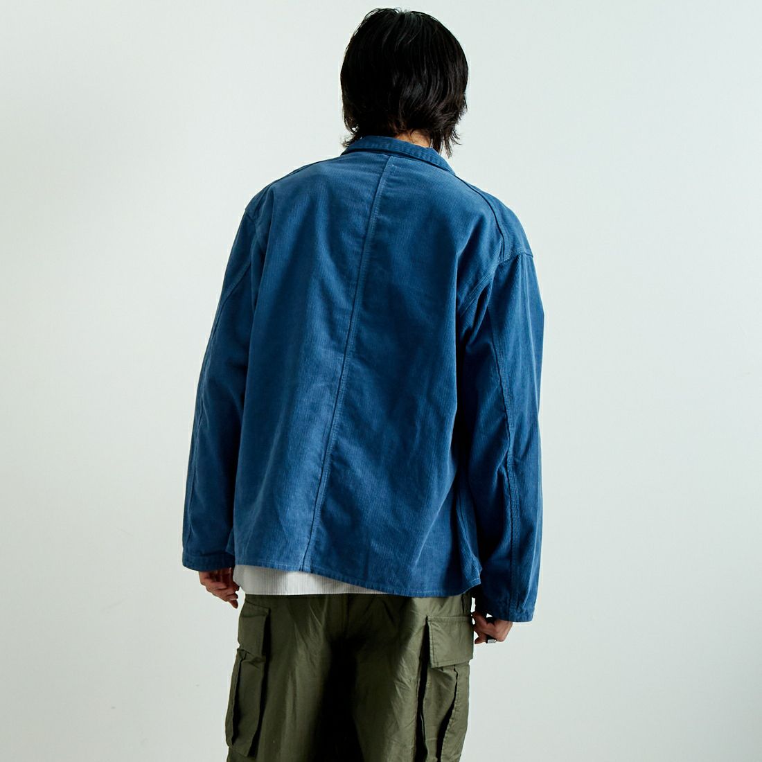 SMITH'S [スミス] レアール フレンチカバーオールジャケット [4475-7031] 64 BLEU &&モデル身長：182cm 着用サイズ：L&&