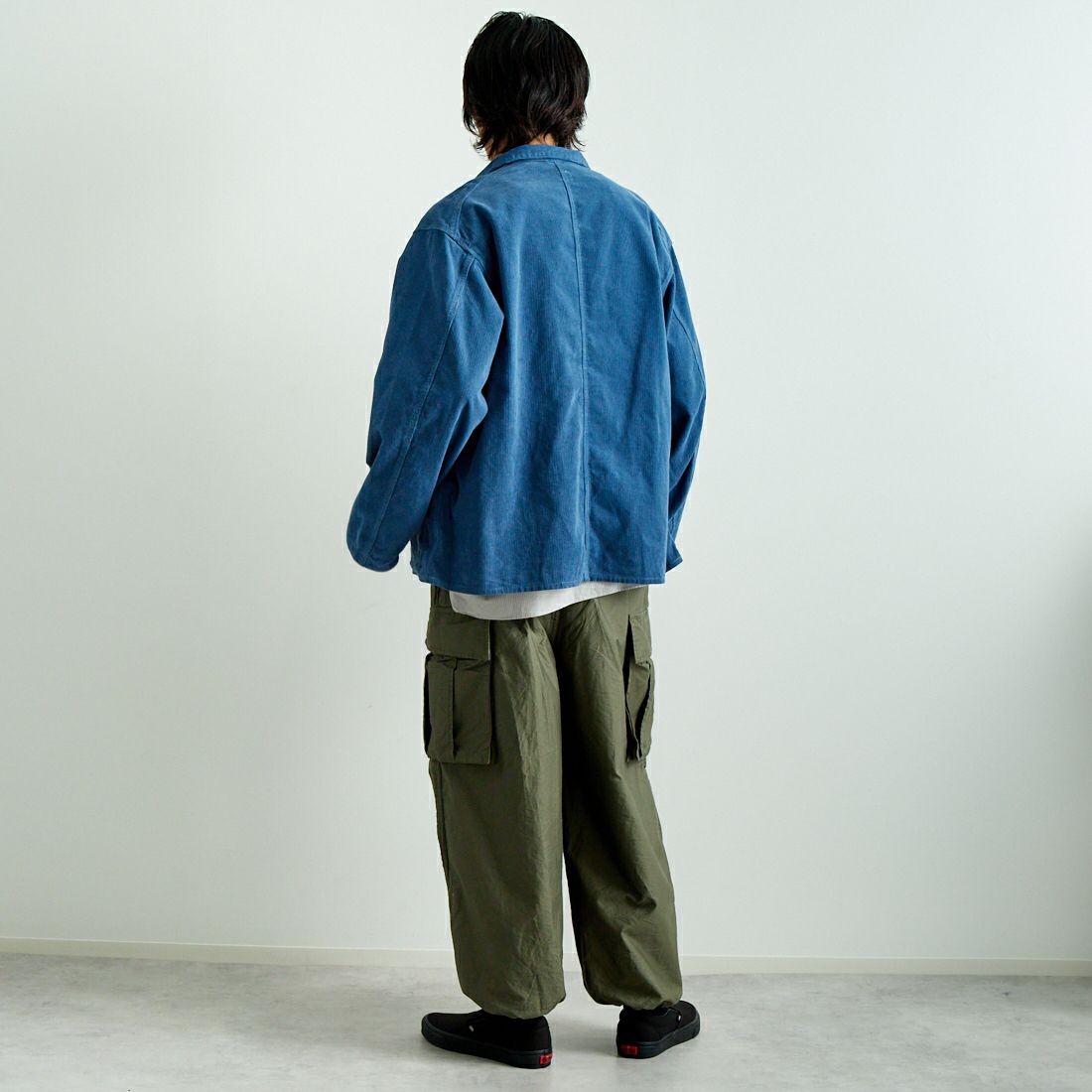 SMITH'S [スミス] レアール フレンチカバーオールジャケット [4475-7031] 64 BLEU &&モデル身長：182cm 着用サイズ：L&&