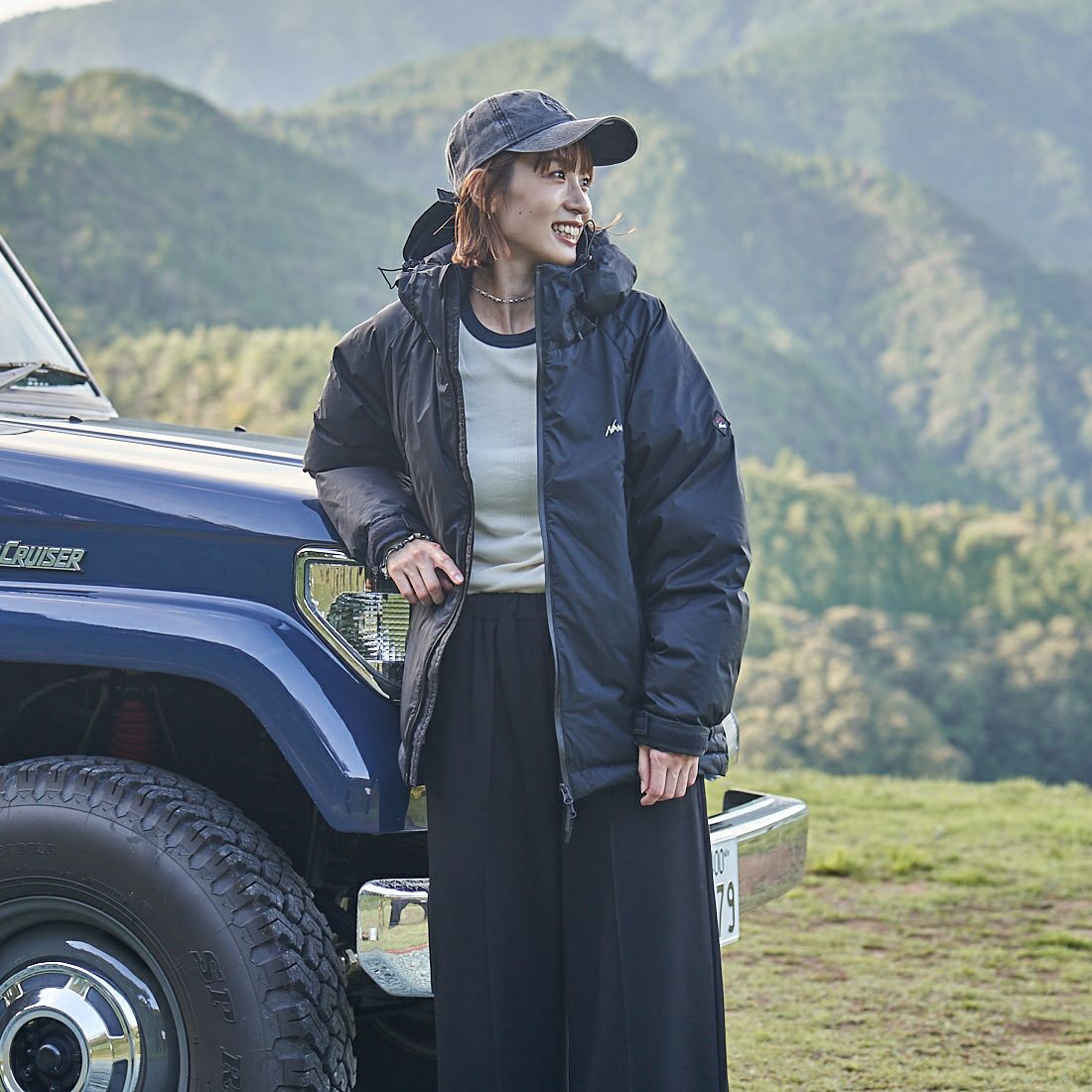 JEANSFACTORY × NANGA [ジーンズファクトリー × ナンガ] 別注 オーロラテックスダウンジャケット [JMP-244-022] BLACK &&モデル身長：167cm 着用サイズ：S&&