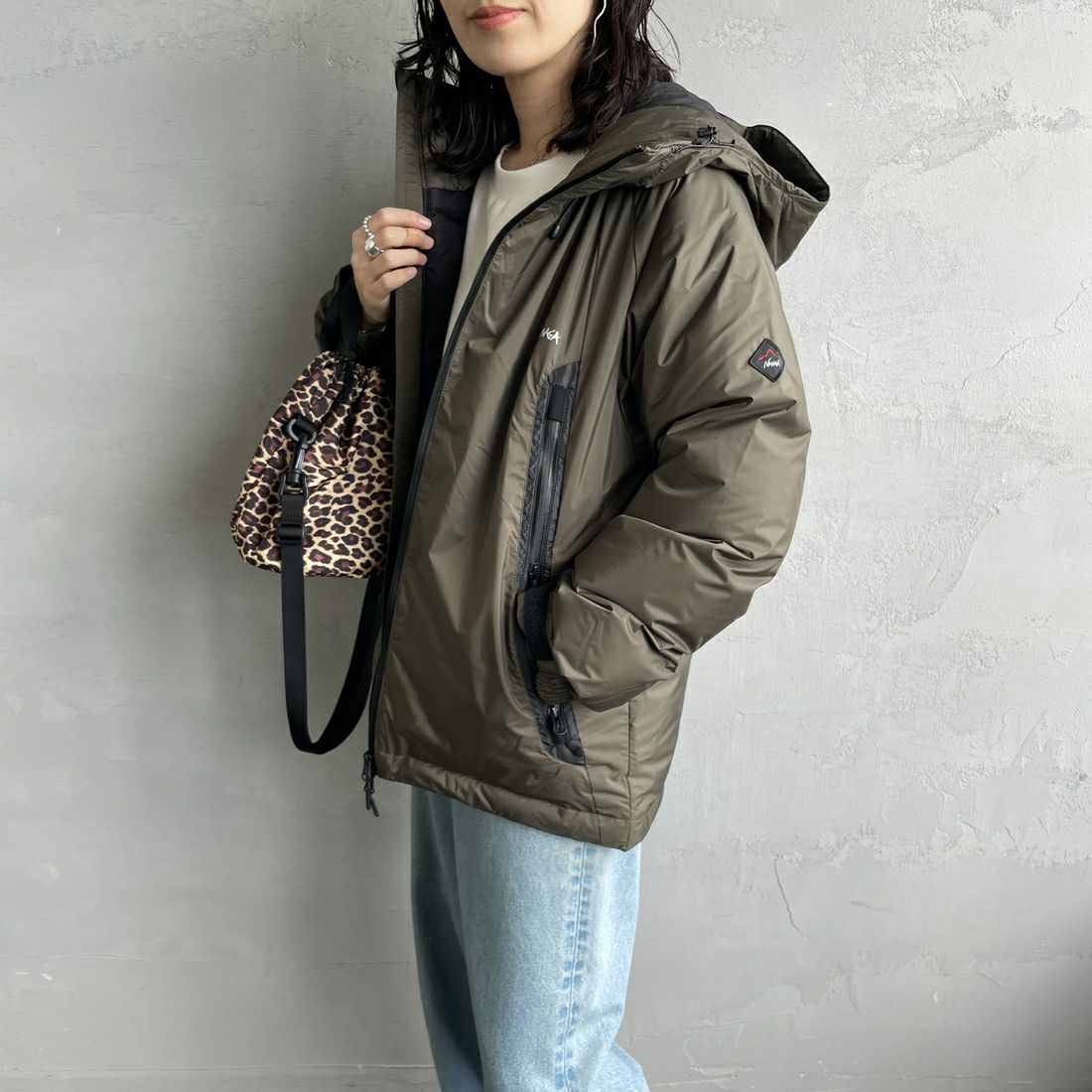 JEANSFACTORY × NANGA [ジーンズファクトリー × ナンガ] 別注 オーロラテックスダウンジャケット [JMP-244-022] KHAKI &&モデル身長：160cm 着用サイズ：S&&