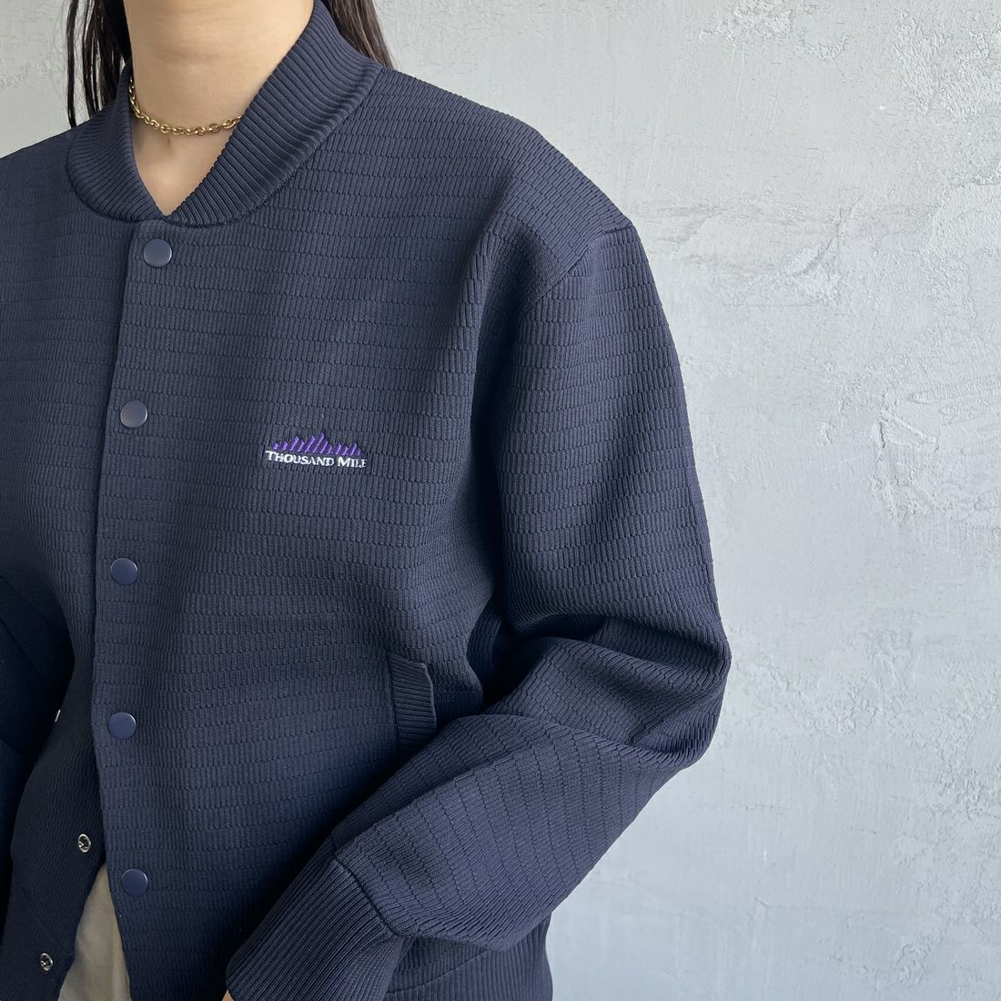 THOUSAND MILE [サウザンド マイル] 別注 ハニカムニットブルゾン [TM242PK50340-JF] 79ANAVY