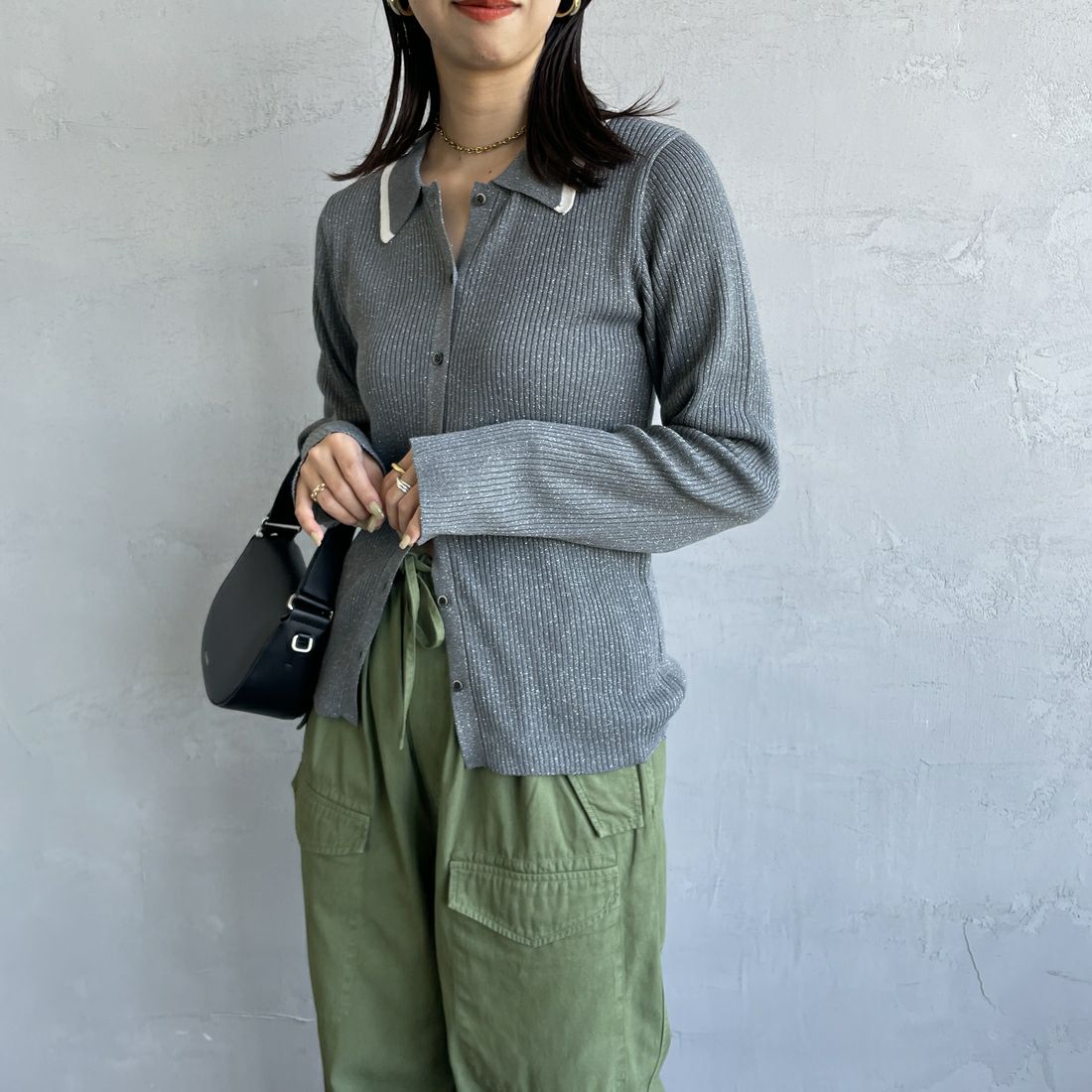 08 CHR/OFF&&モデル身長：163cm 着用サイズ：F&&