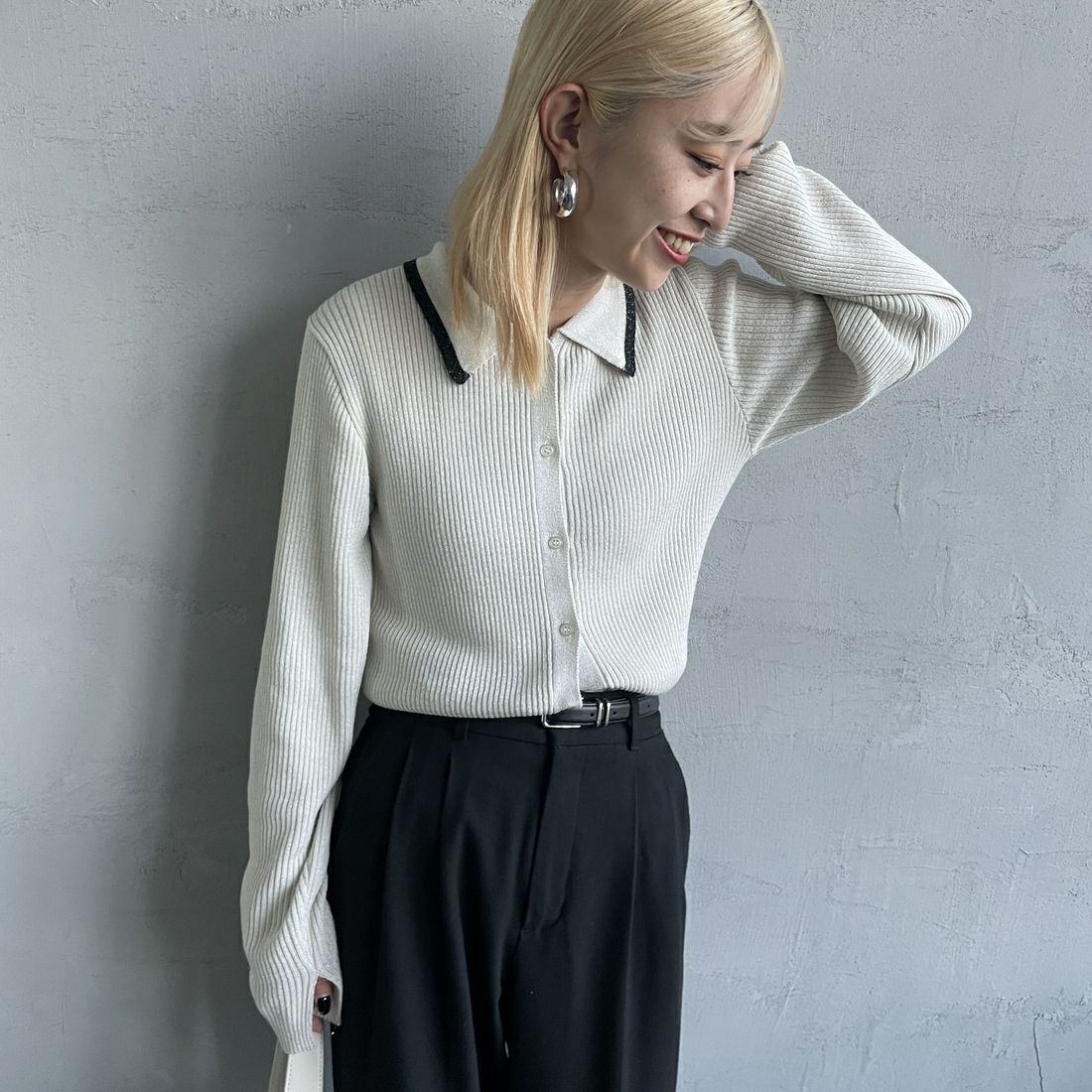 02 OFF/BLK&&モデル身長：150cm 着用サイズ：F&&